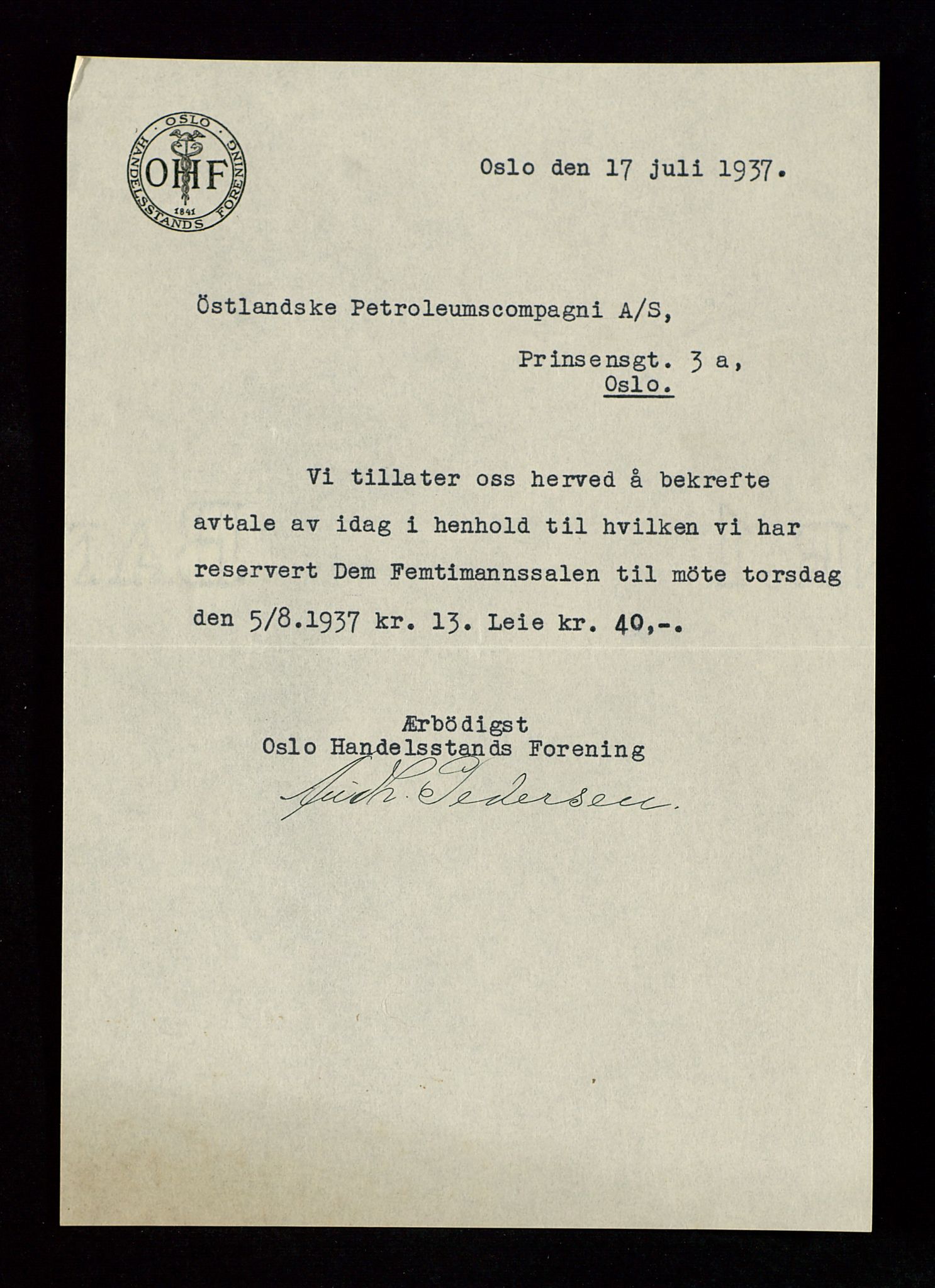 PA 1534 - Østlandske Petroleumscompagni A/S, SAST/A-101954/A/Aa/L0002/0007: Generalforsamlinger. / Ekstraordinær generalforsamling, 1937, s. 3