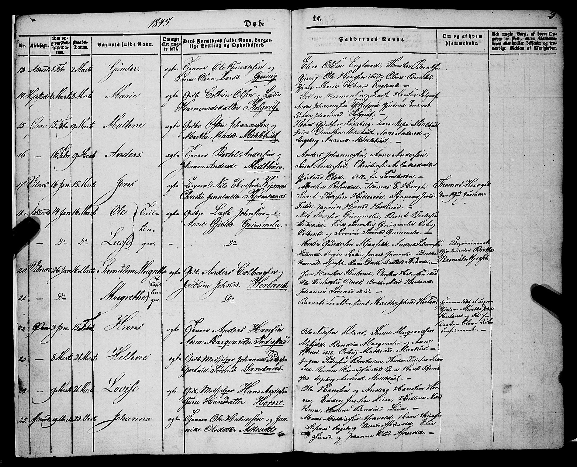 Askvoll sokneprestembete, AV/SAB-A-79501/H/Haa/Haaa/L0011/0001: Ministerialbok nr. A 11 I, 1845-1864, s. 3