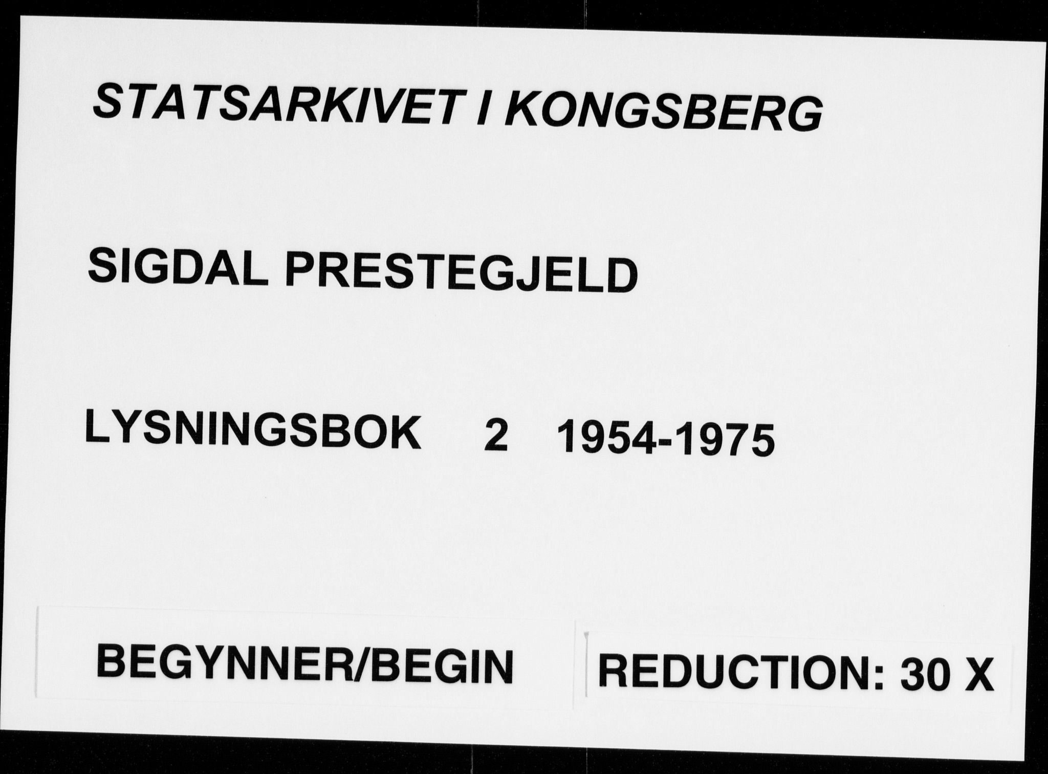Sigdal kirkebøker, AV/SAKO-A-245/H/Ha/L0002: Lysningsprotokoll nr. 2, 1954-1975