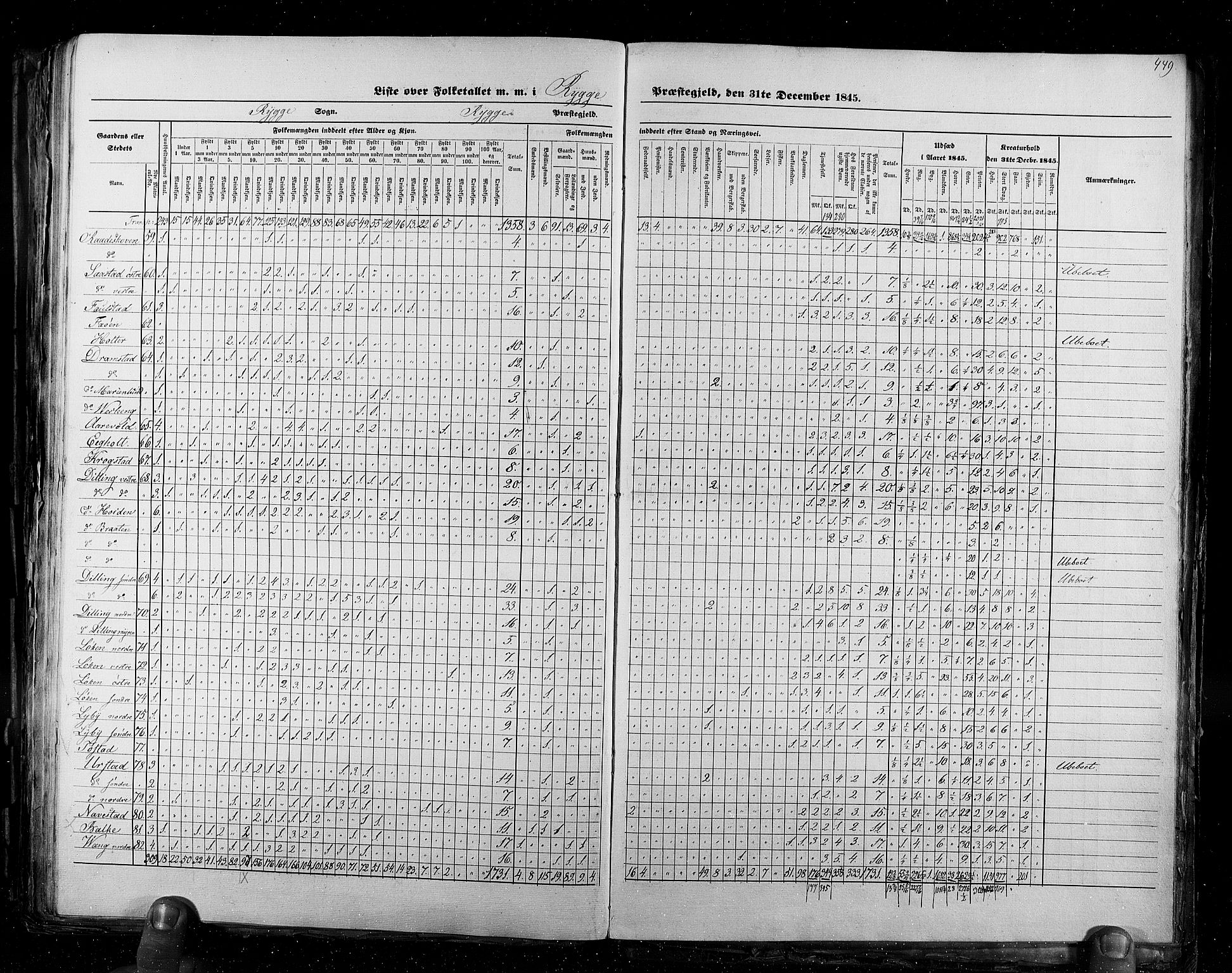 RA, Folketellingen 1845, bind 2: Smålenenes amt og Akershus amt, 1845, s. 449