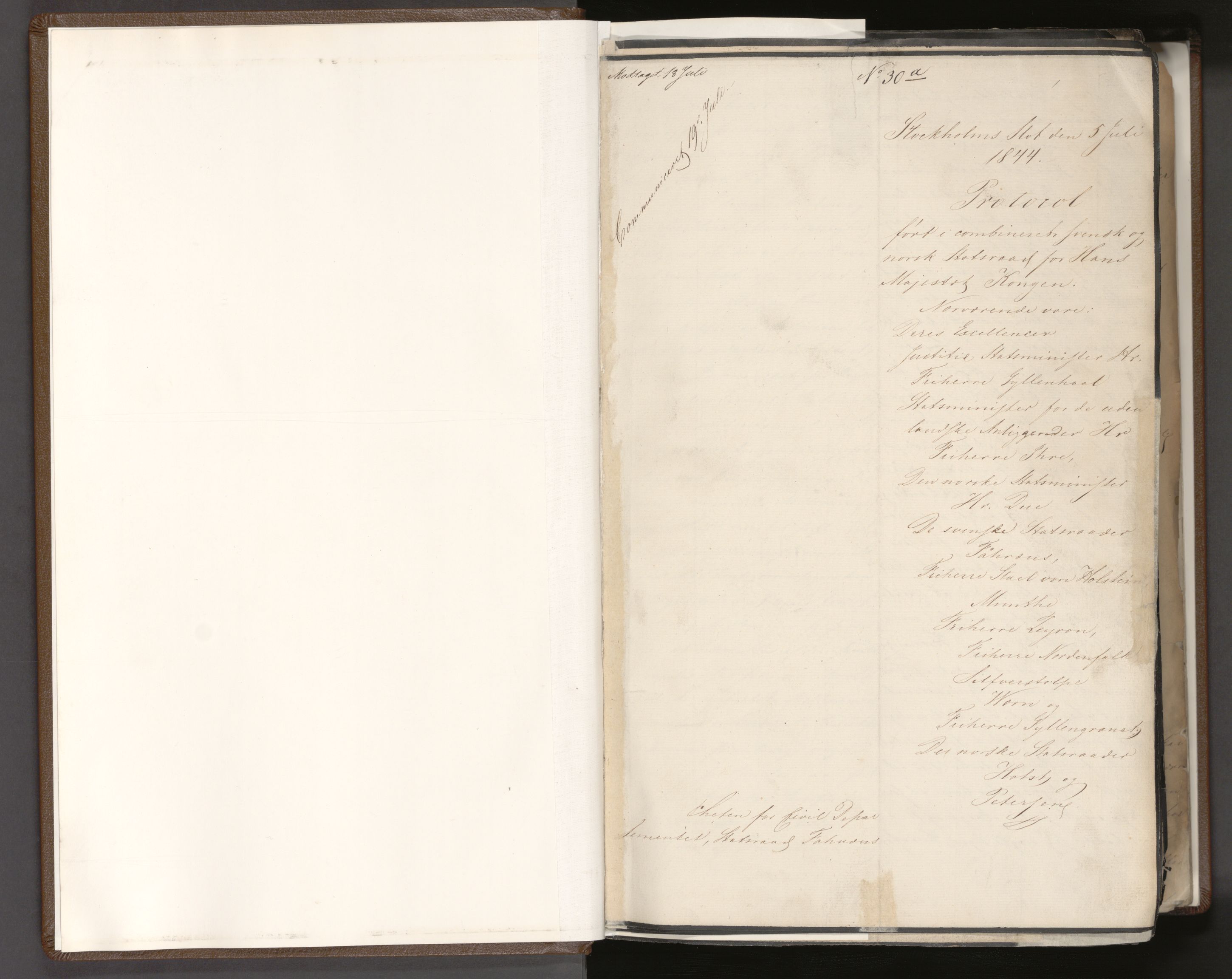 Statsrådssekretariatet, AV/RA-S-1001/A/Ab/L0060: Kgl. res. nr. 780-1719, 2. halvår, 1844