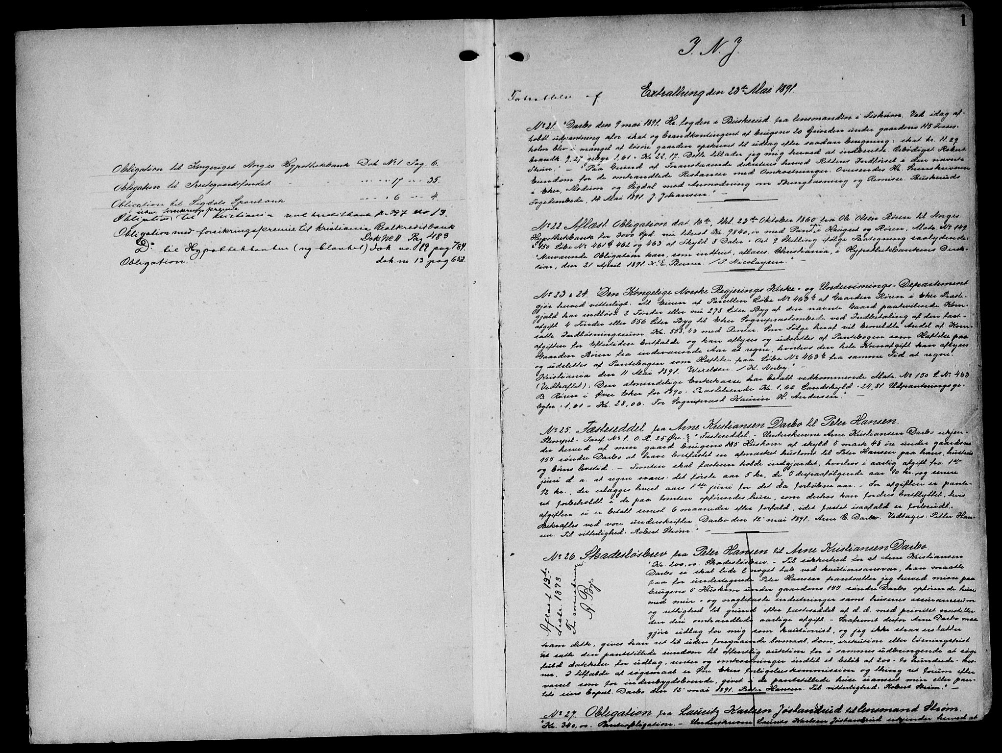Eiker, Modum og Sigdal sorenskriveri, AV/SAKO-A-123/G/Ga/Gaa/L0021: Pantebok nr. I 21, 1891-1894, s. 0-1