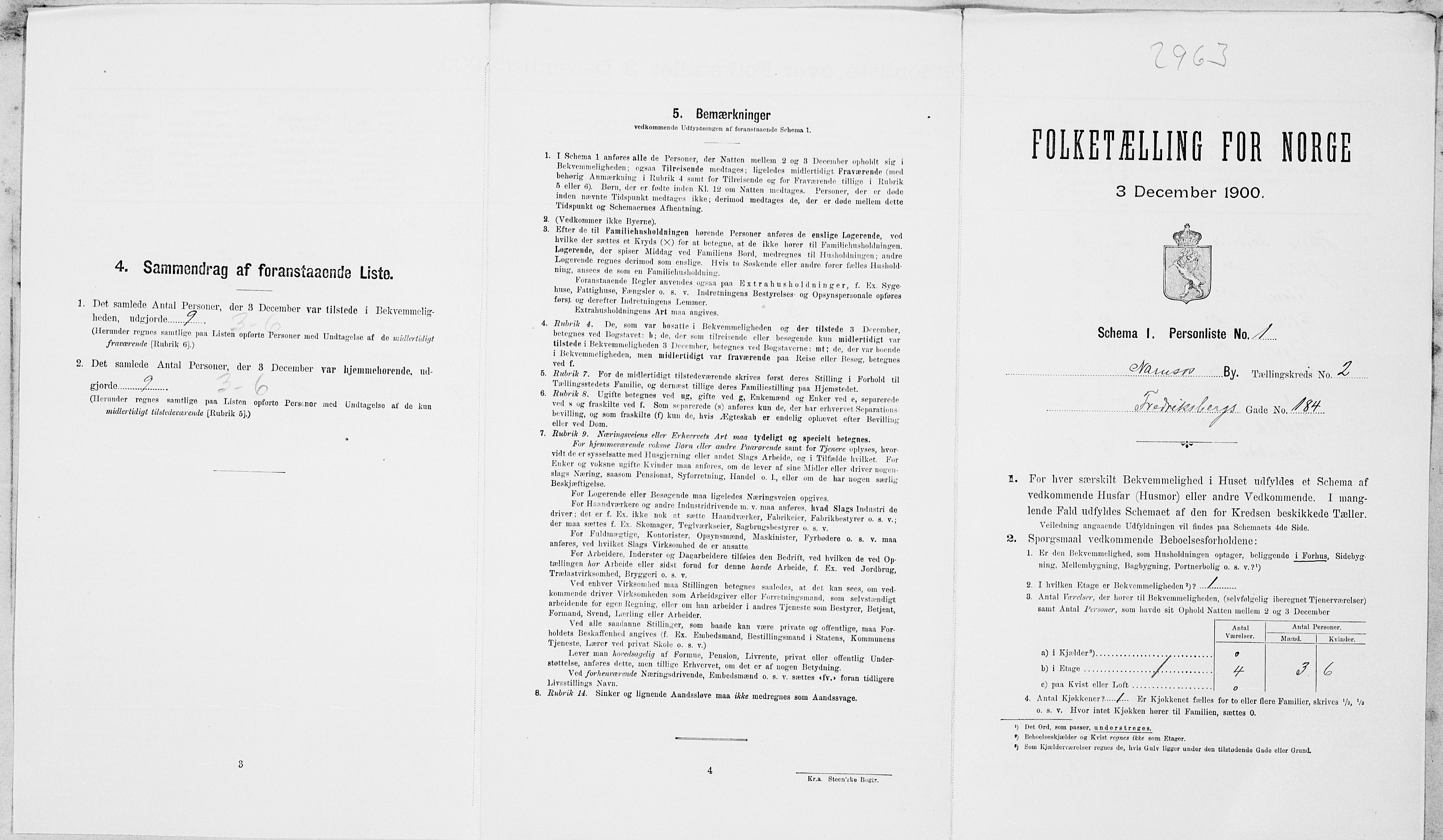 SAT, Folketelling 1900 for 1703 Namsos ladested, 1900, s. 458