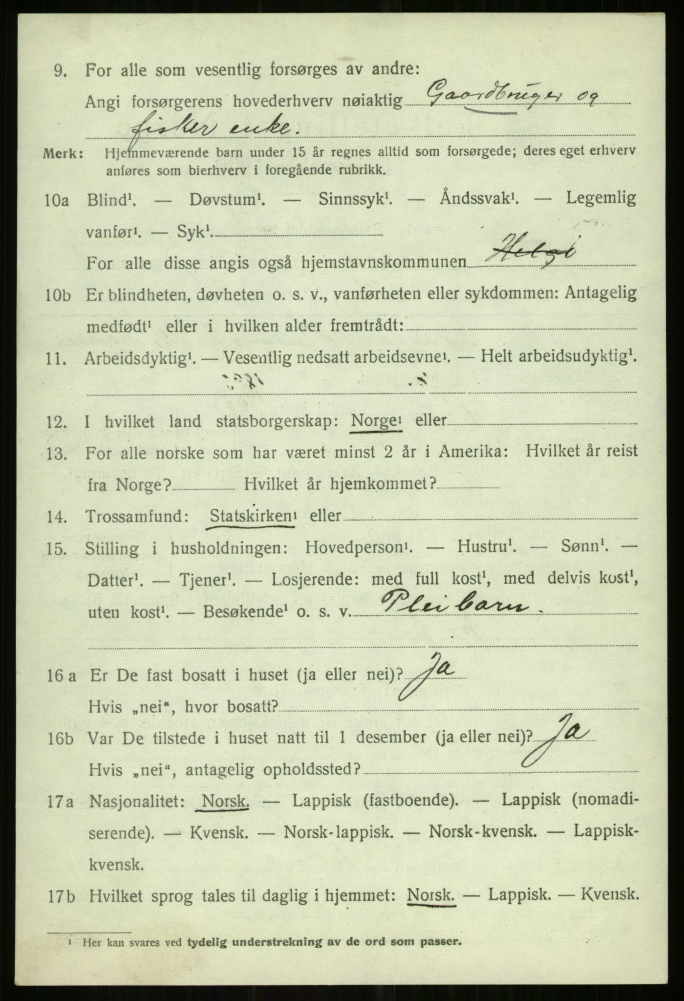 SATØ, Folketelling 1920 for 1935 Helgøy herred, 1920, s. 877