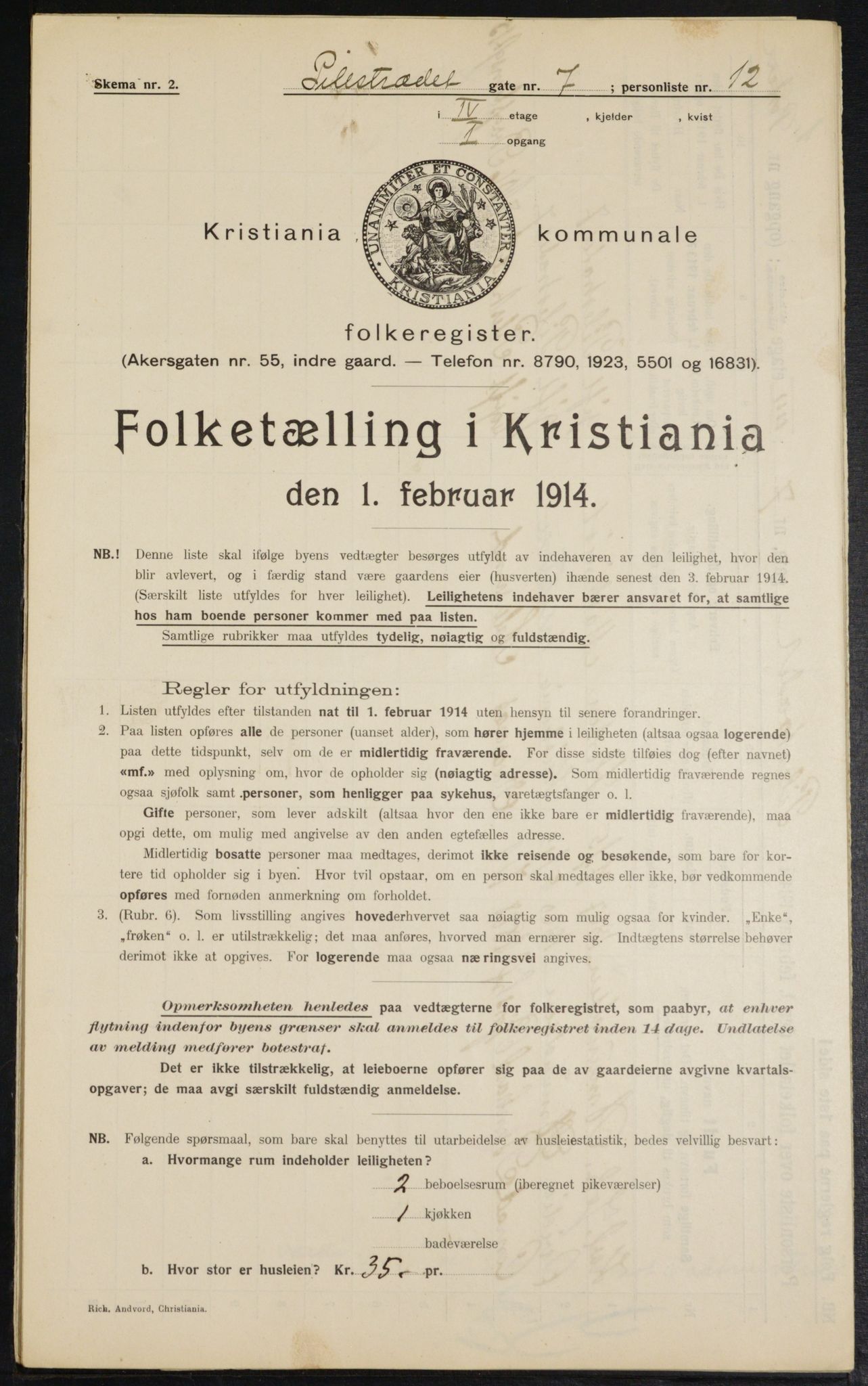 OBA, Kommunal folketelling 1.2.1914 for Kristiania, 1914, s. 78868