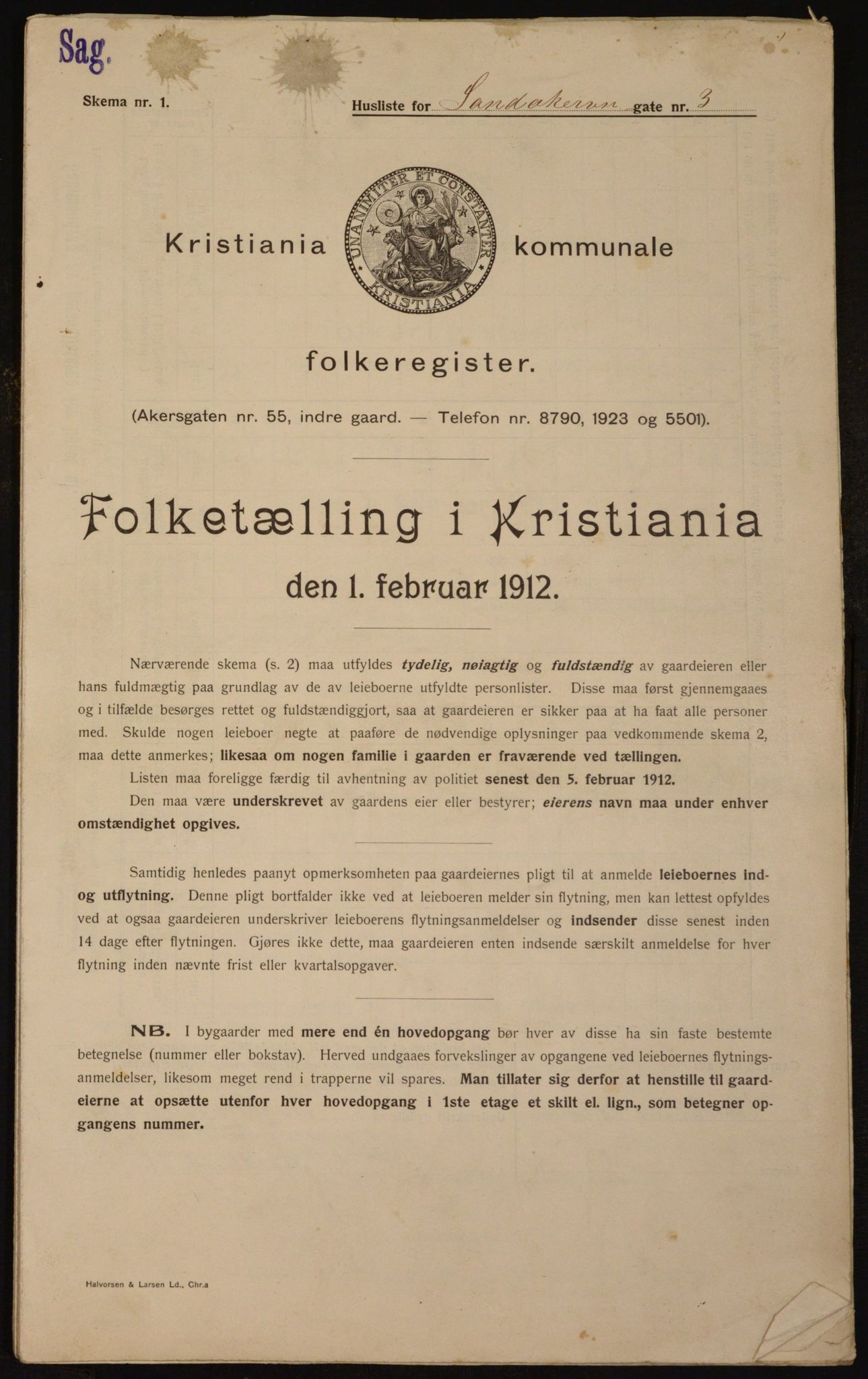 OBA, Kommunal folketelling 1.2.1912 for Kristiania, 1912, s. 86901