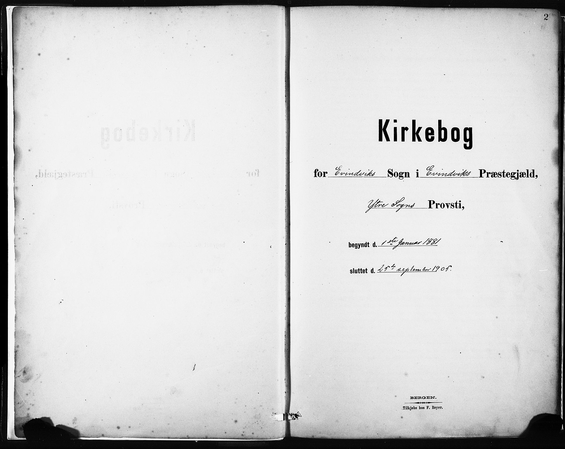 Gulen sokneprestembete, SAB/A-80201/H/Haa/Haab/L0001: Ministerialbok nr. B 1, 1881-1905, s. 2