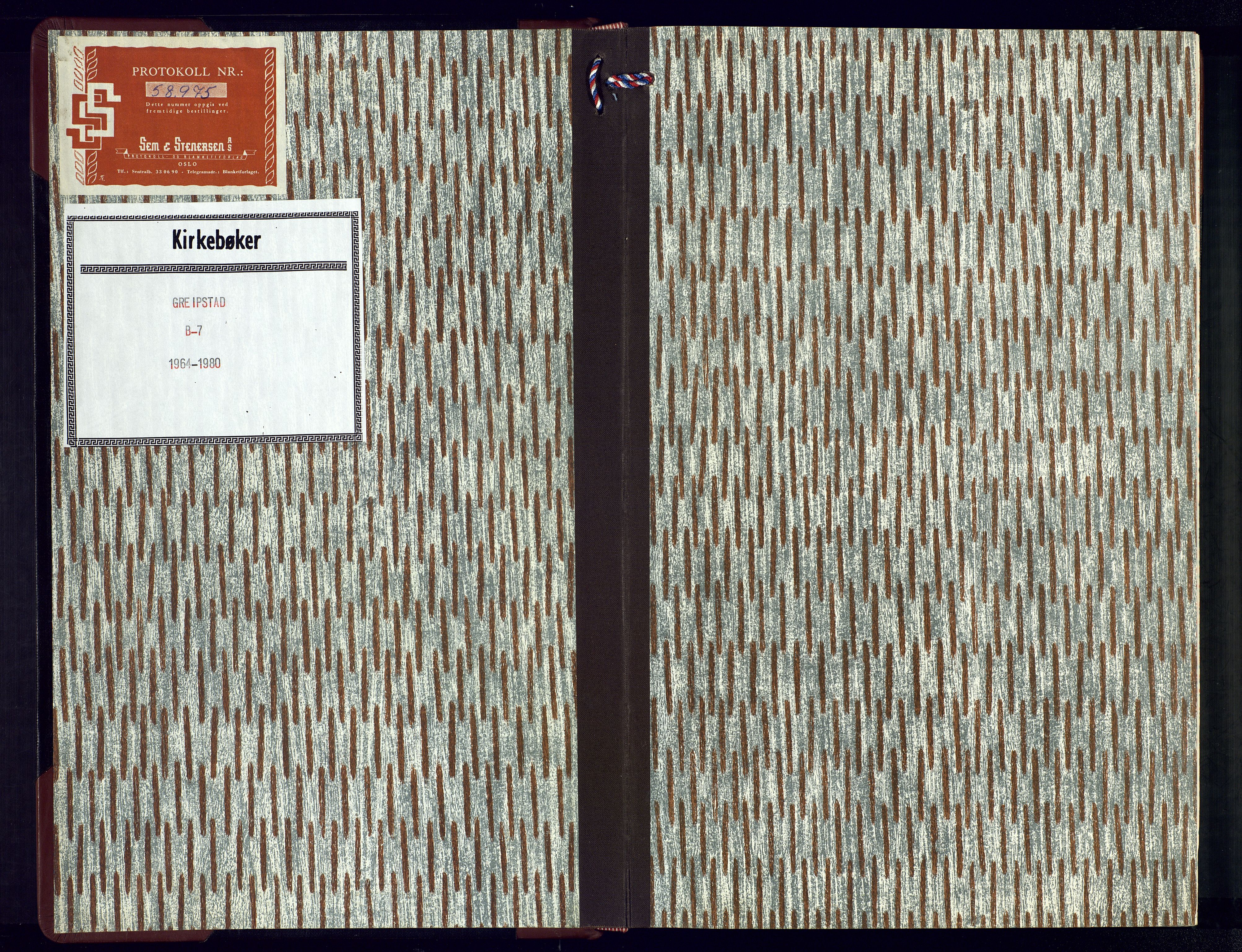 Søgne sokneprestkontor, SAK/1111-0037/F/Fb/Fba/L0007: Klokkerbok nr. B-7, 1964-1980