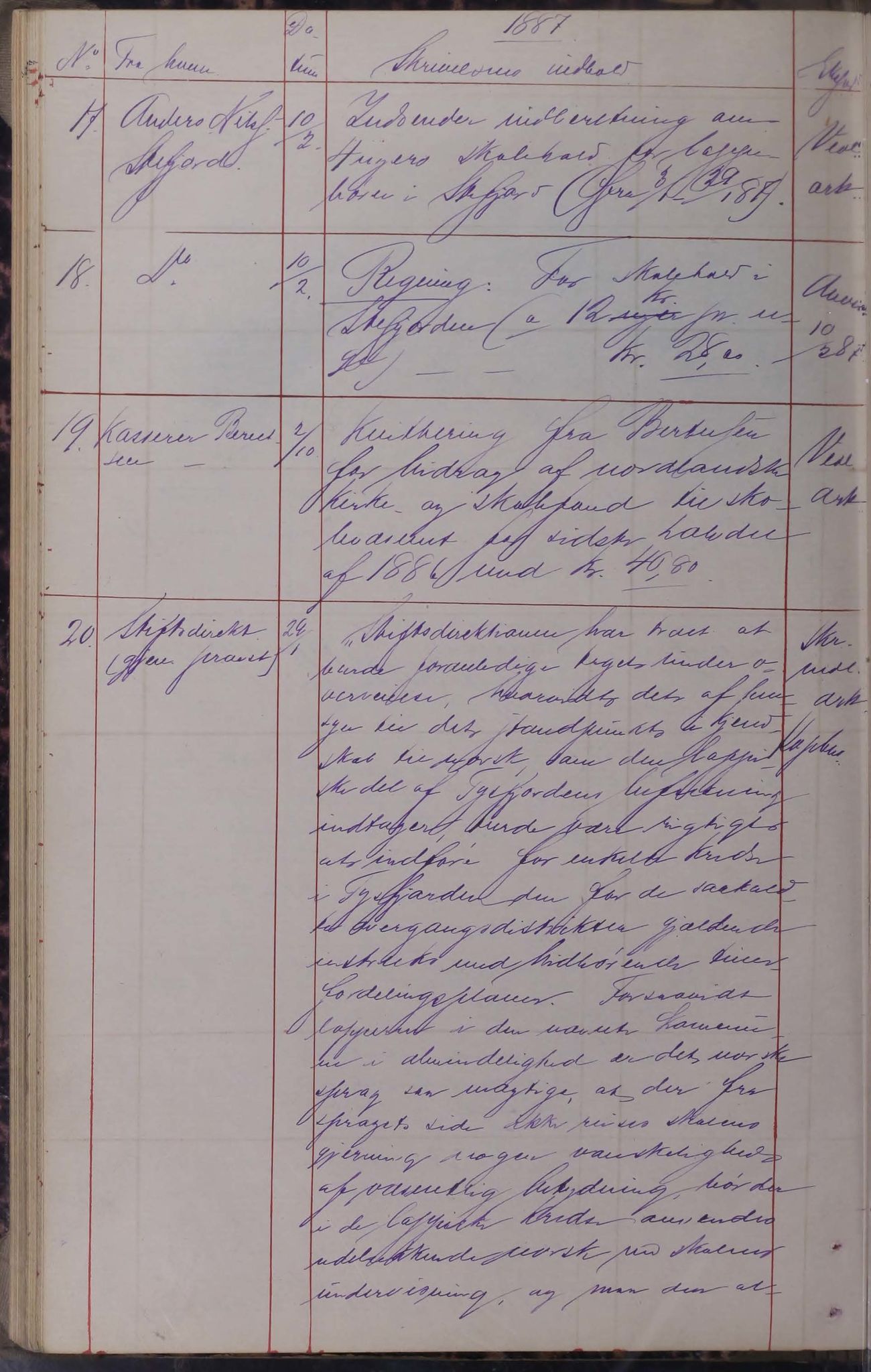 Tysfjord kommune. Skolestyret, AIN/K-18500.510/220/L0001: Brevjournal for Tysfjord Skolestyre, 1881-1890