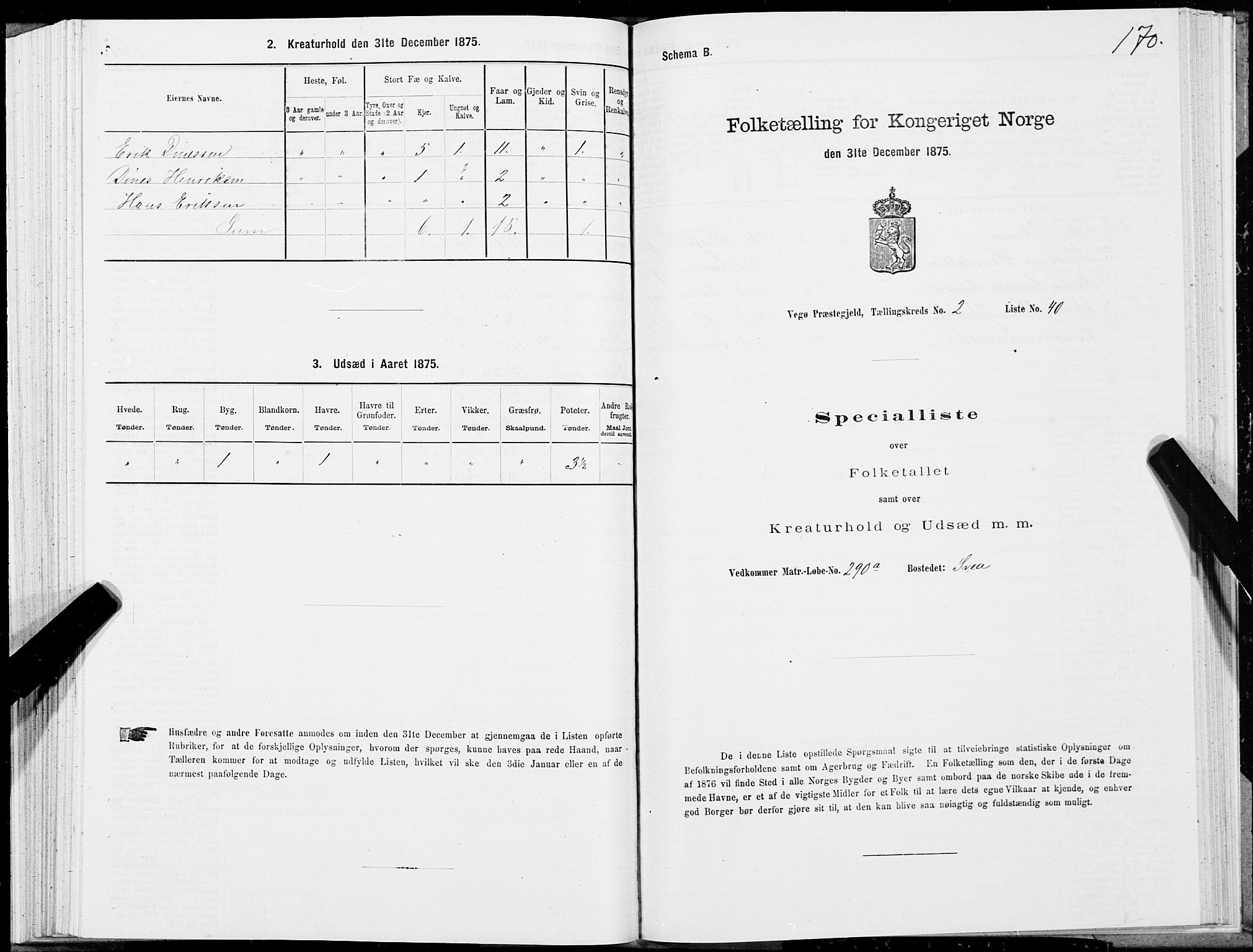 SAT, Folketelling 1875 for 1815P Vega prestegjeld, 1875, s. 1170