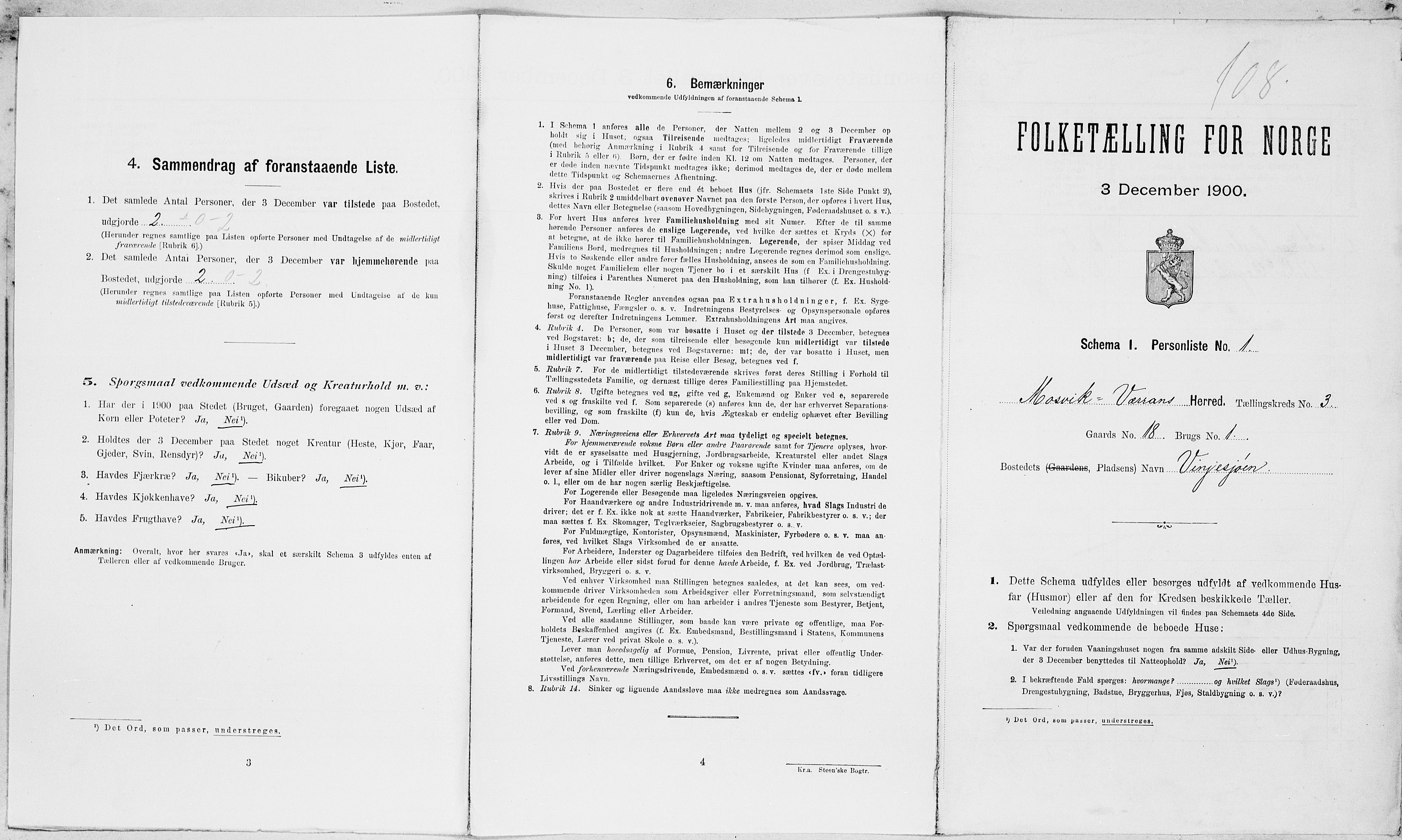 SAT, Folketelling 1900 for 1723 Mosvik og Verran herred, 1900, s. 271