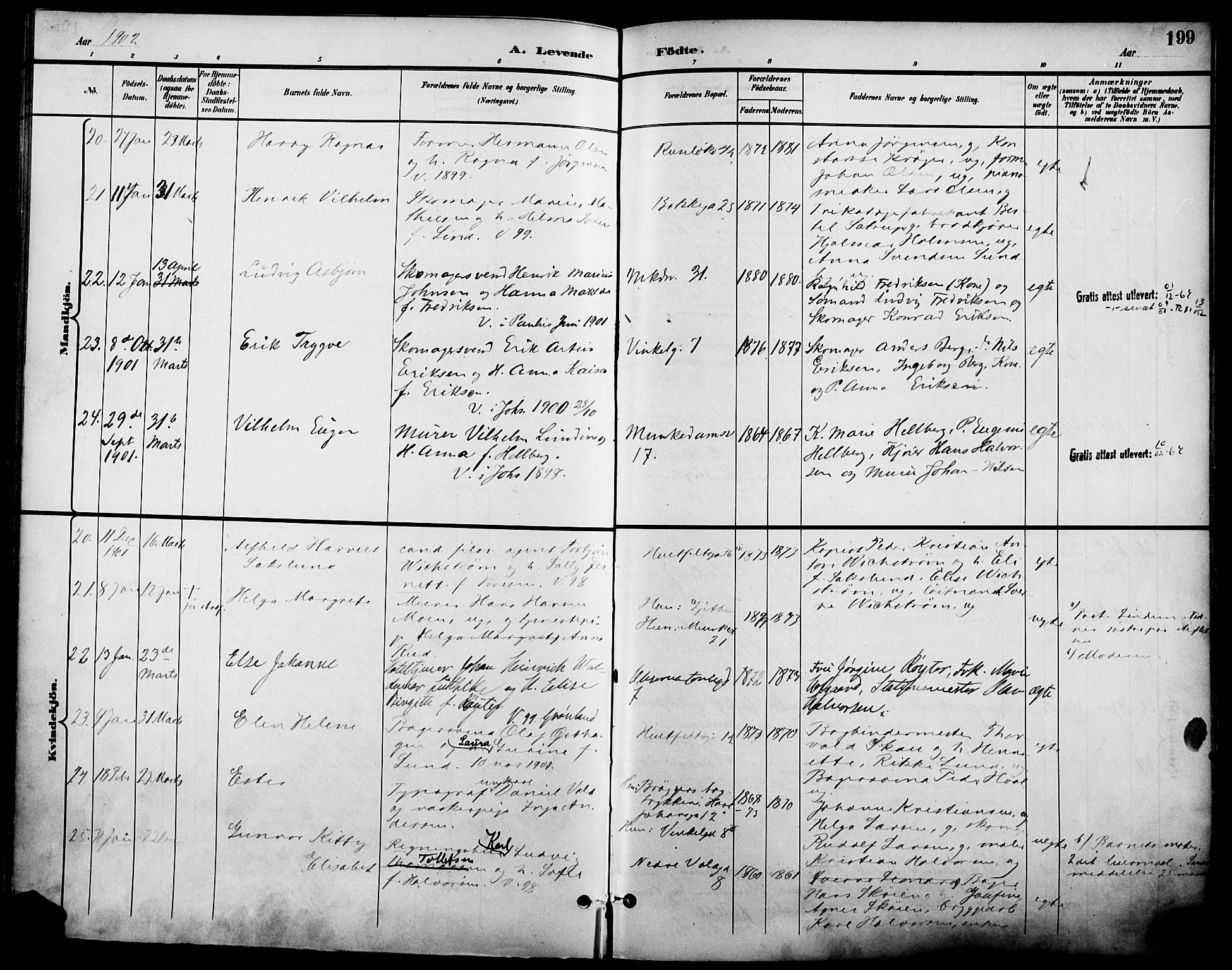 Johannes prestekontor Kirkebøker, AV/SAO-A-10852/F/Fa/L0007: Ministerialbok nr. 7, 1896-1905, s. 199