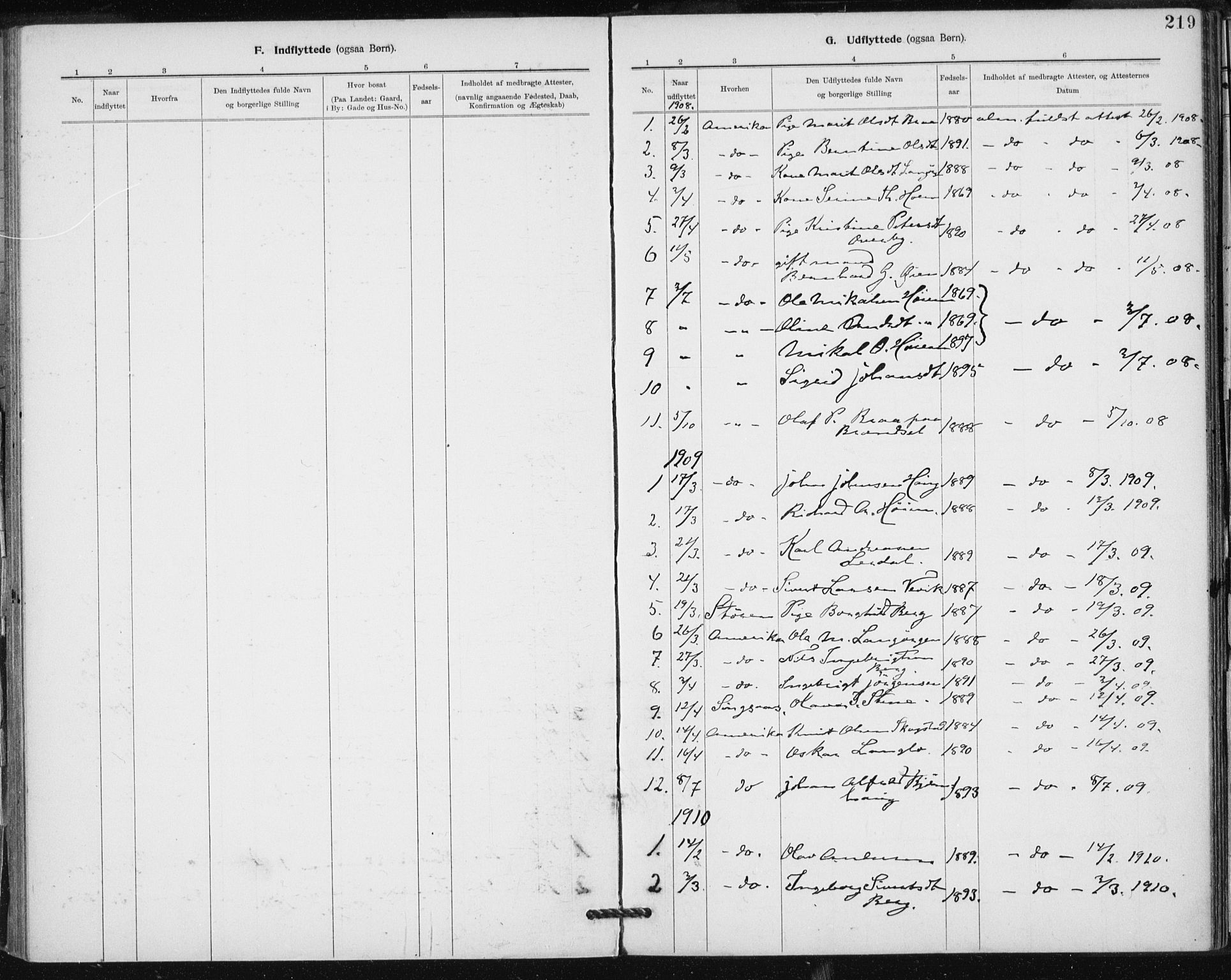 Ministerialprotokoller, klokkerbøker og fødselsregistre - Sør-Trøndelag, SAT/A-1456/612/L0381: Ministerialbok nr. 612A13, 1907-1923, s. 219