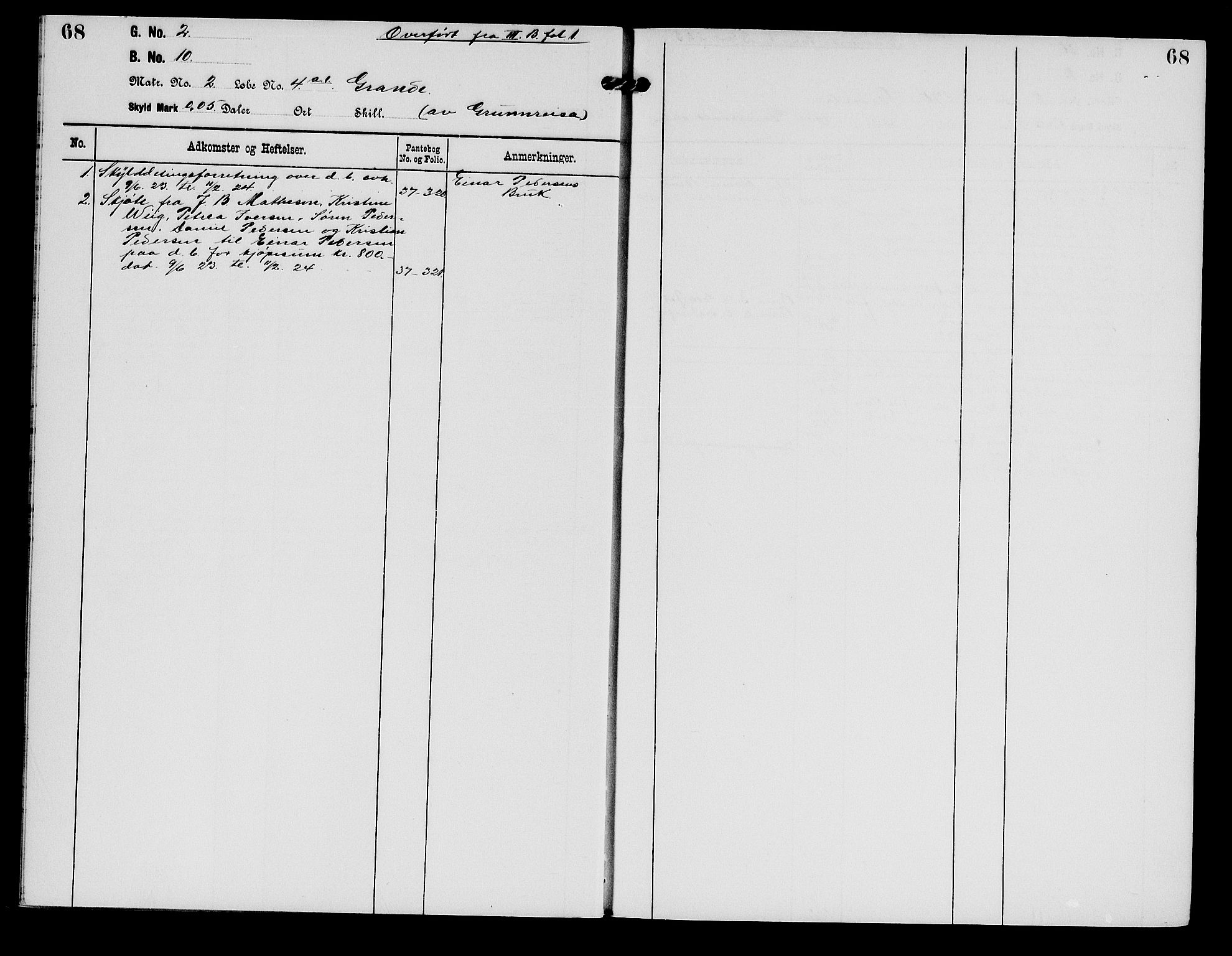 Senja sorenskriveri 1855-, AV/SATØ-S-0048/1/H/Hb/L0036: Panteregister nr. 36, s. 68