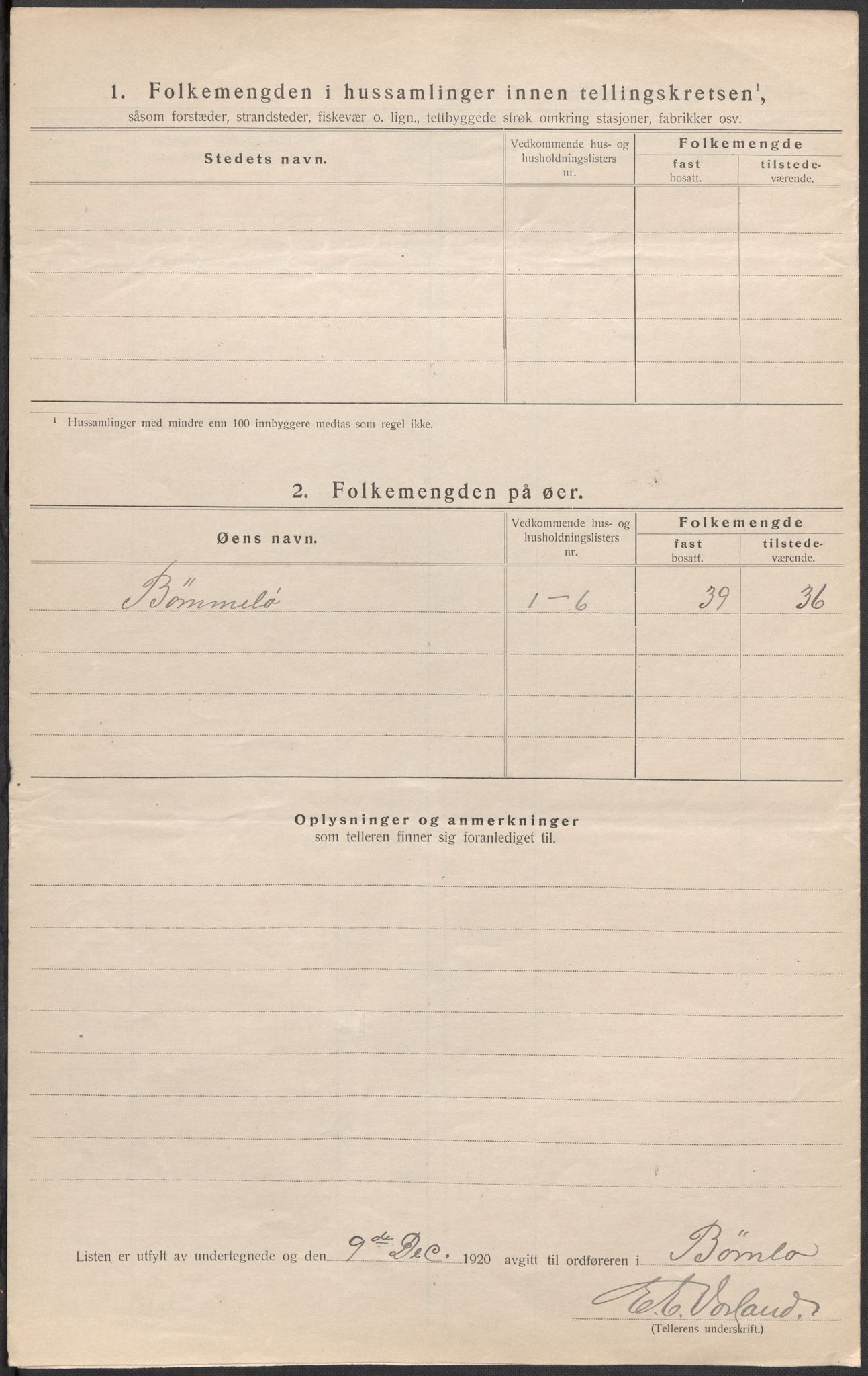 SAB, Folketelling 1920 for 1219 Bømlo herred, 1920, s. 19