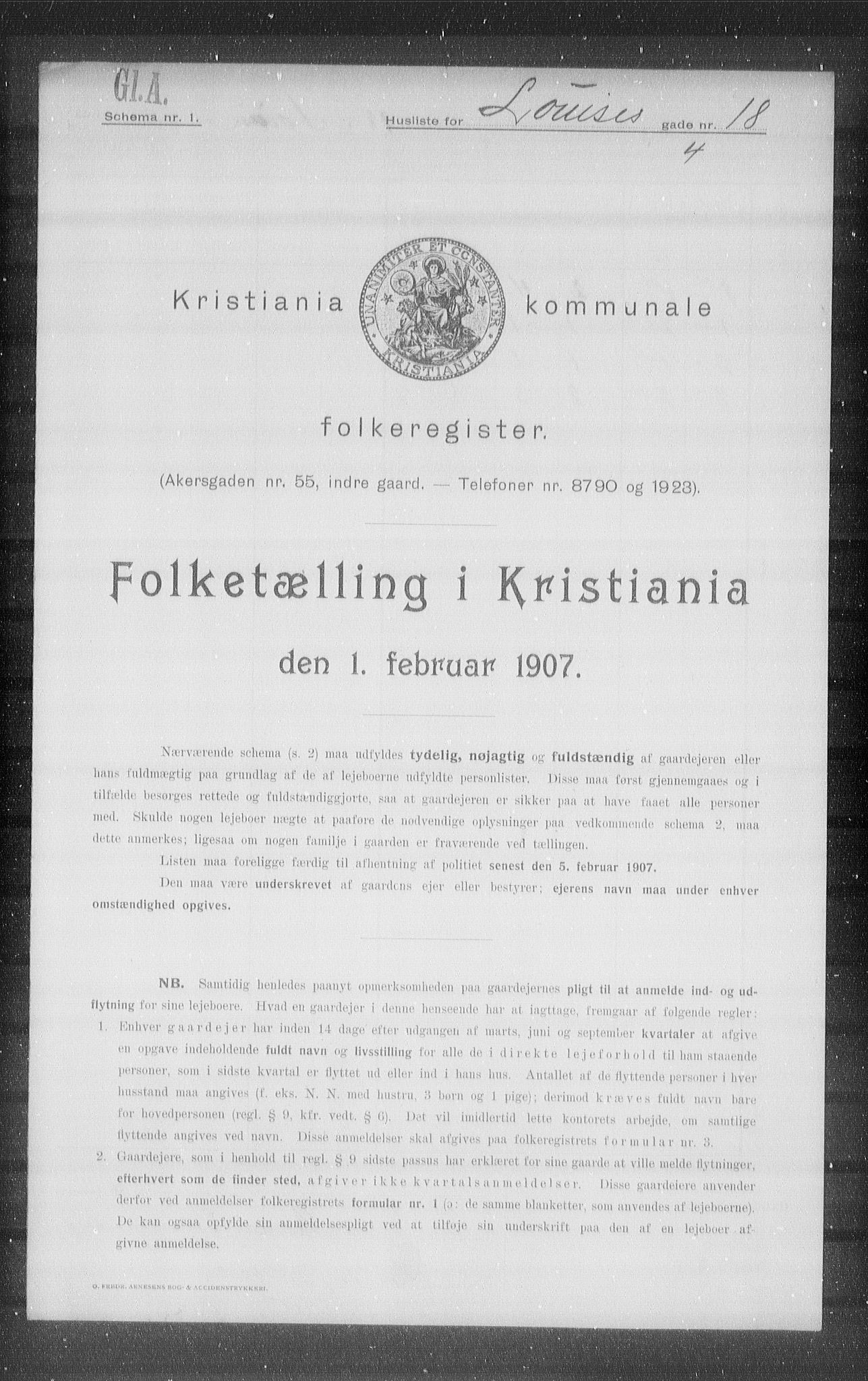 OBA, Kommunal folketelling 1.2.1907 for Kristiania kjøpstad, 1907, s. 29841