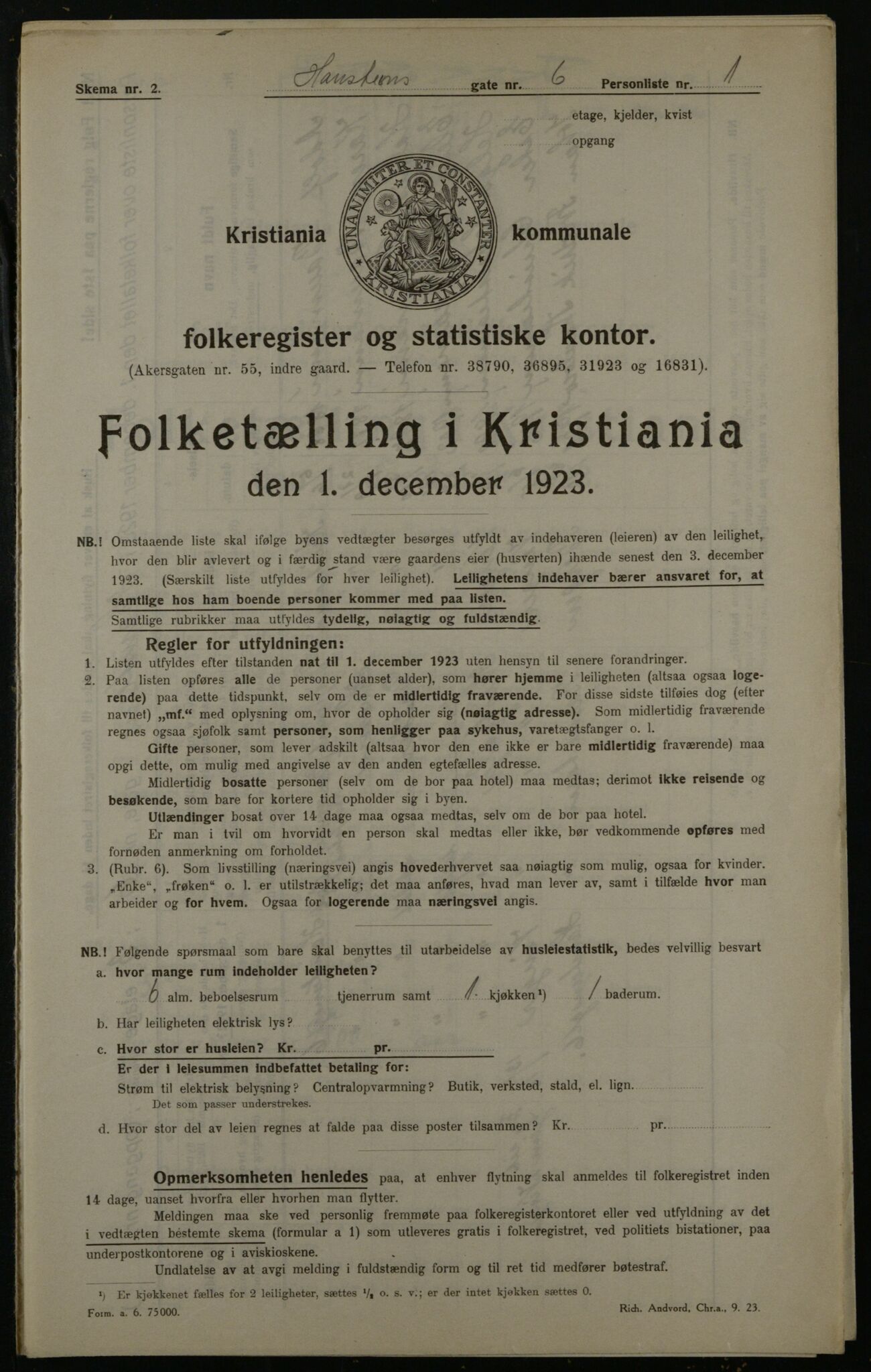 OBA, Kommunal folketelling 1.12.1923 for Kristiania, 1923, s. 38983