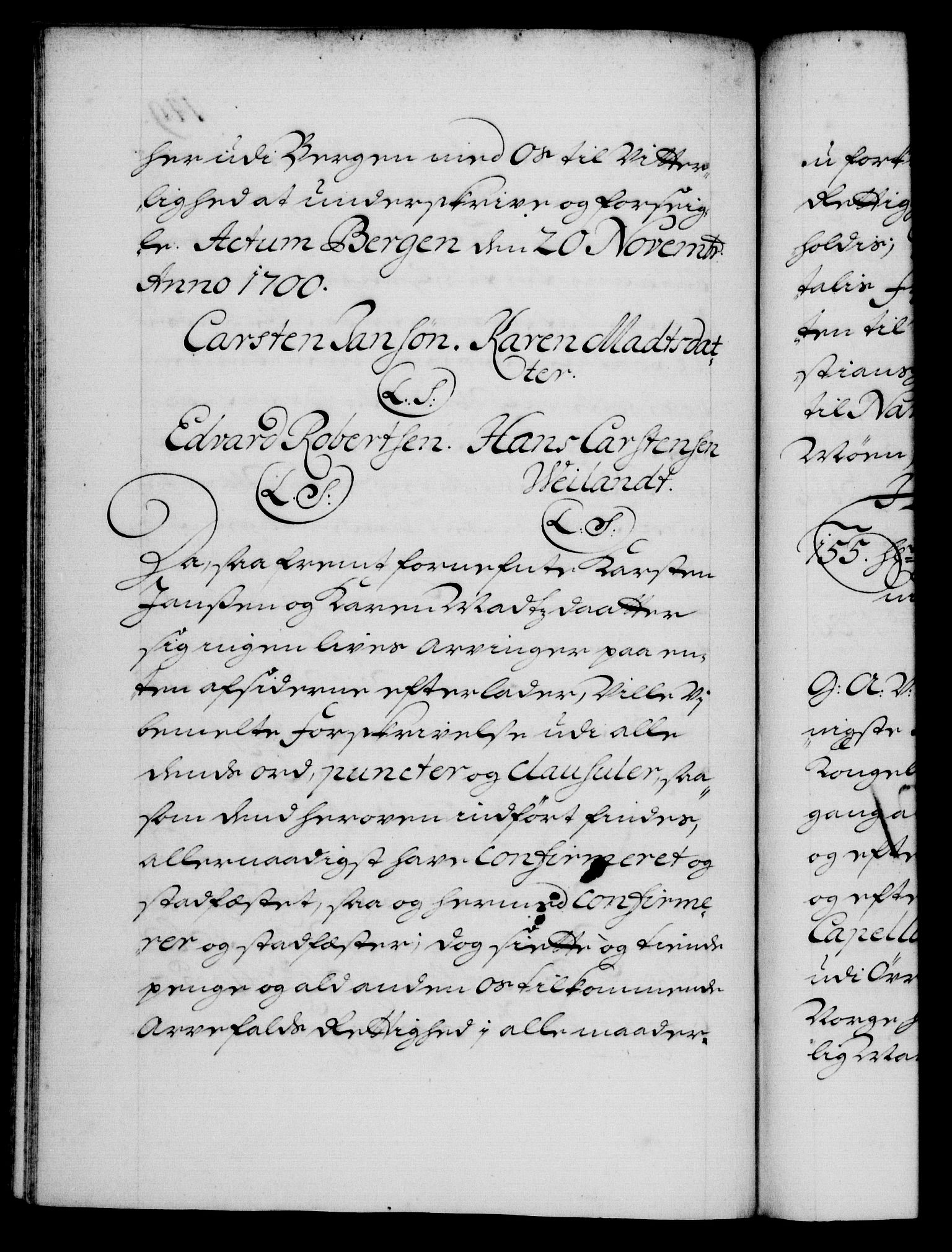 Danske Kanselli 1572-1799, RA/EA-3023/F/Fc/Fca/Fcaa/L0018: Norske registre, 1699-1703, s. 149b