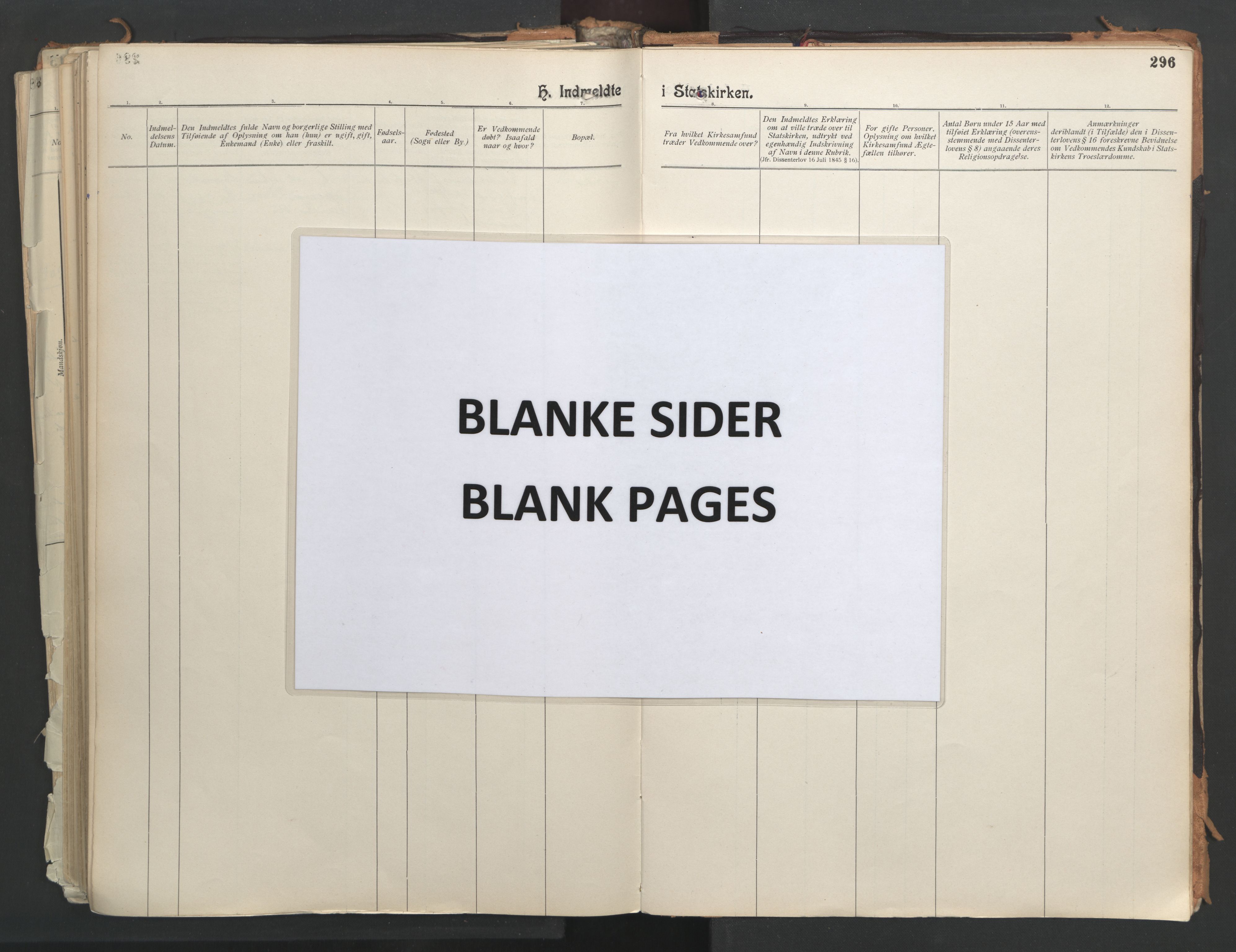 Ministerialprotokoller, klokkerbøker og fødselsregistre - Nordland, AV/SAT-A-1459/851/L0724: Ministerialbok nr. 851A01, 1901-1922, s. 296