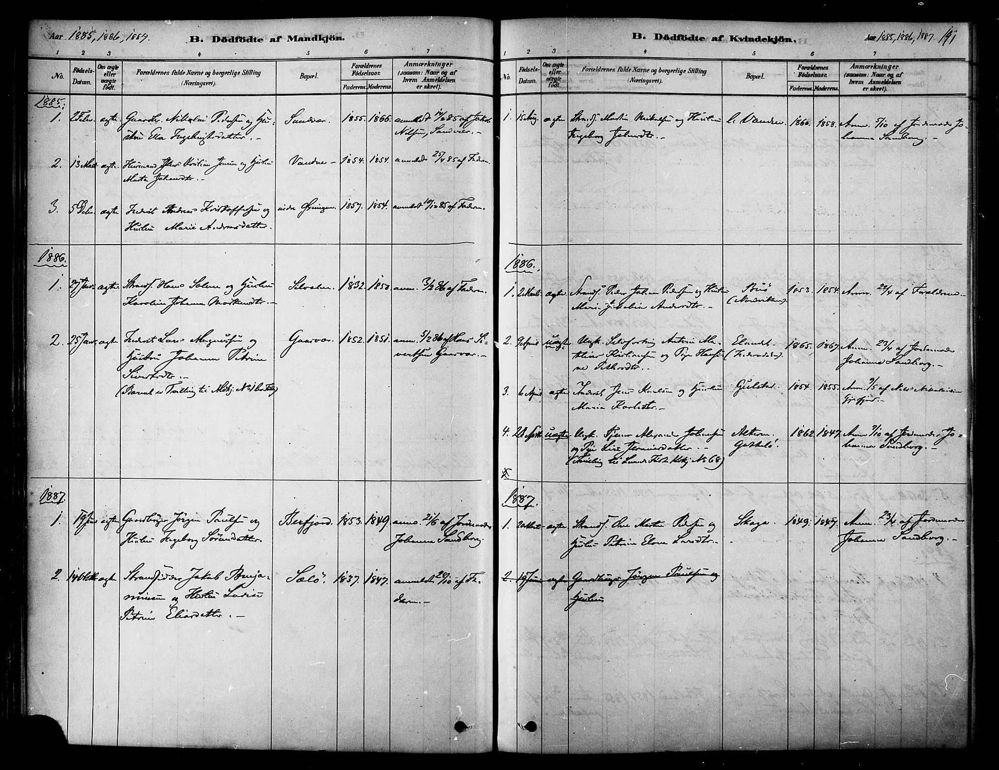 Ministerialprotokoller, klokkerbøker og fødselsregistre - Nordland, AV/SAT-A-1459/834/L0507: Ministerialbok nr. 834A05, 1878-1892, s. 191