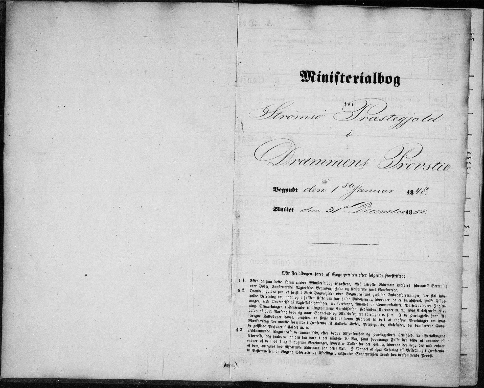 Strømsø kirkebøker, SAKO/A-246/F/Fa/L0014: Ministerialbok nr. I 14, 1848-1858