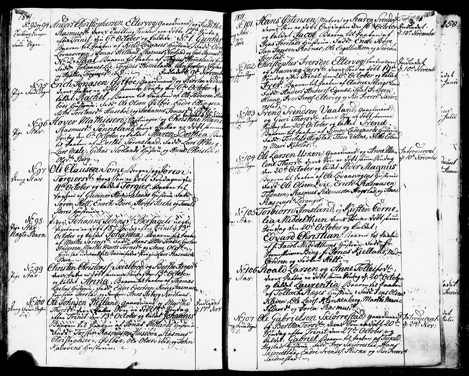 Domkirken sokneprestkontor, AV/SAST-A-101812/001/30/30BB/L0007: Klokkerbok nr. B 7, 1791-1813, s. 245