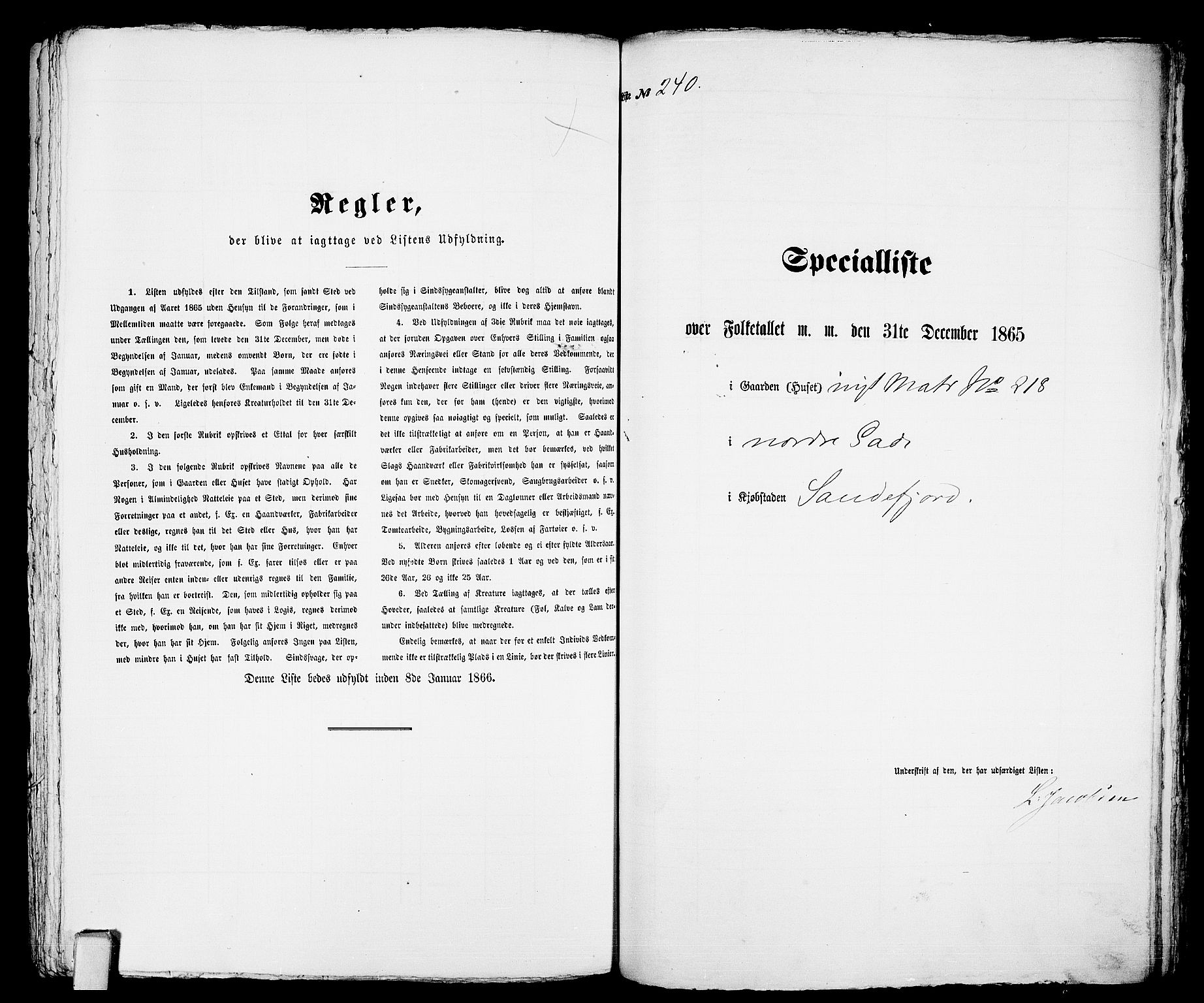 RA, Folketelling 1865 for 0706B Sandeherred prestegjeld, Sandefjord kjøpstad, 1865, s. 489