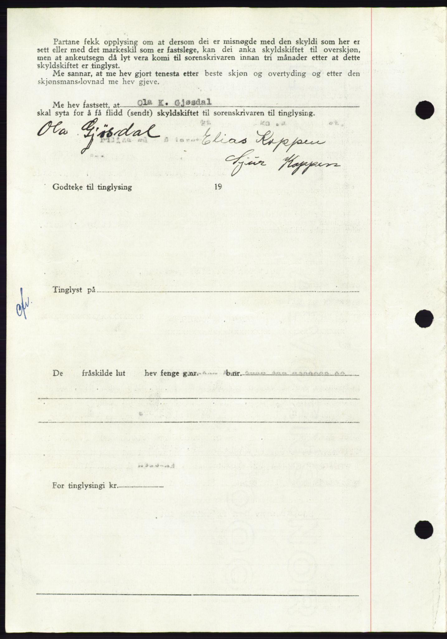 Søre Sunnmøre sorenskriveri, AV/SAT-A-4122/1/2/2C/L0084: Pantebok nr. 10A, 1949-1949, Dagboknr: 799/1949