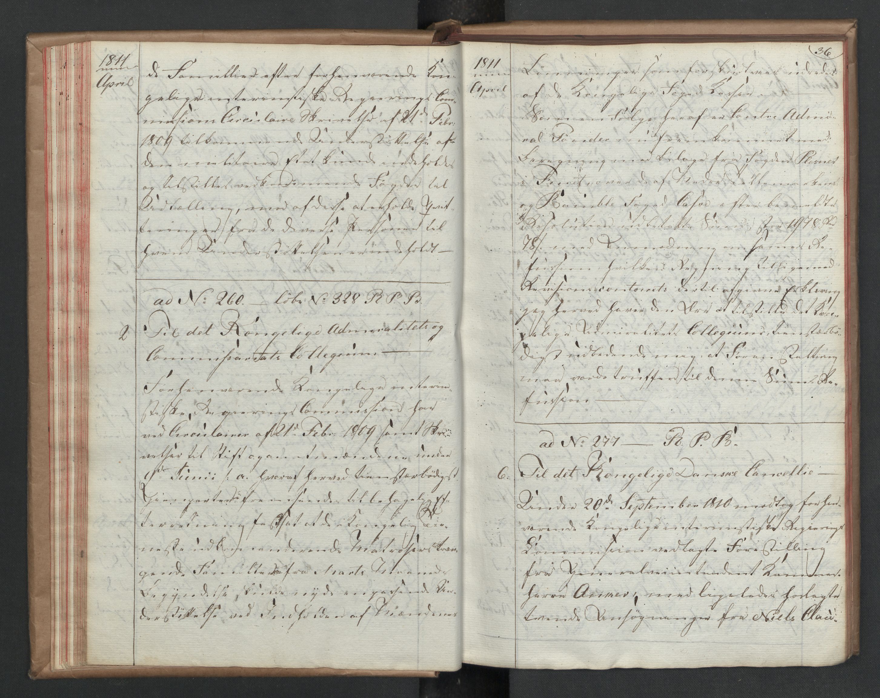 Stattholderembetet 1810-1814, 2. kontor (Kontor B), AV/RA-EA-5432/Ba/L0001: Kollegial korrespondanseprotokoll, 1810-1811, s. 35b-36a
