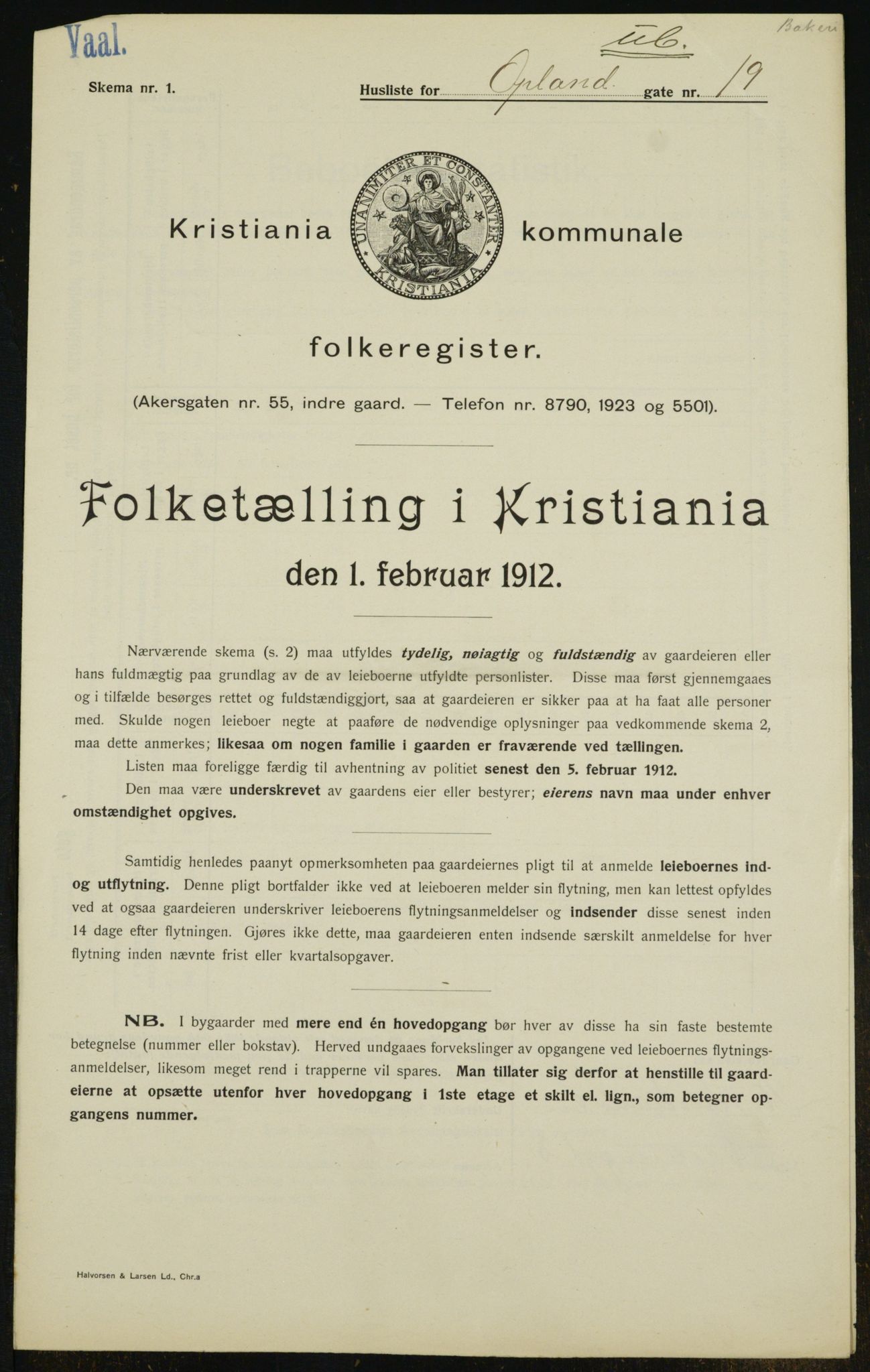 OBA, Kommunal folketelling 1.2.1912 for Kristiania, 1912, s. 76469