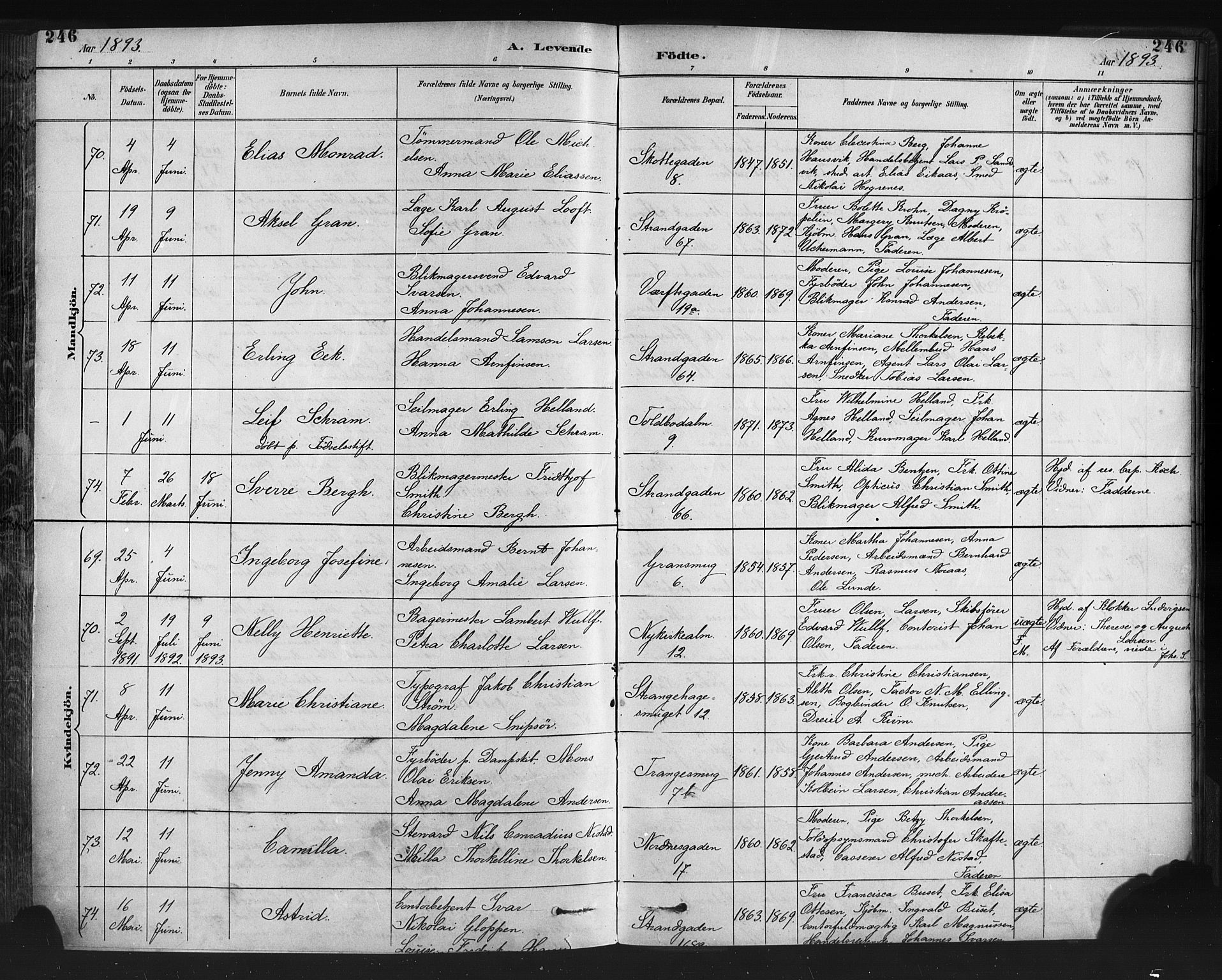 Nykirken Sokneprestembete, AV/SAB-A-77101/H/Haa: Ministerialbok nr. B 5, 1885-1894, s. 246