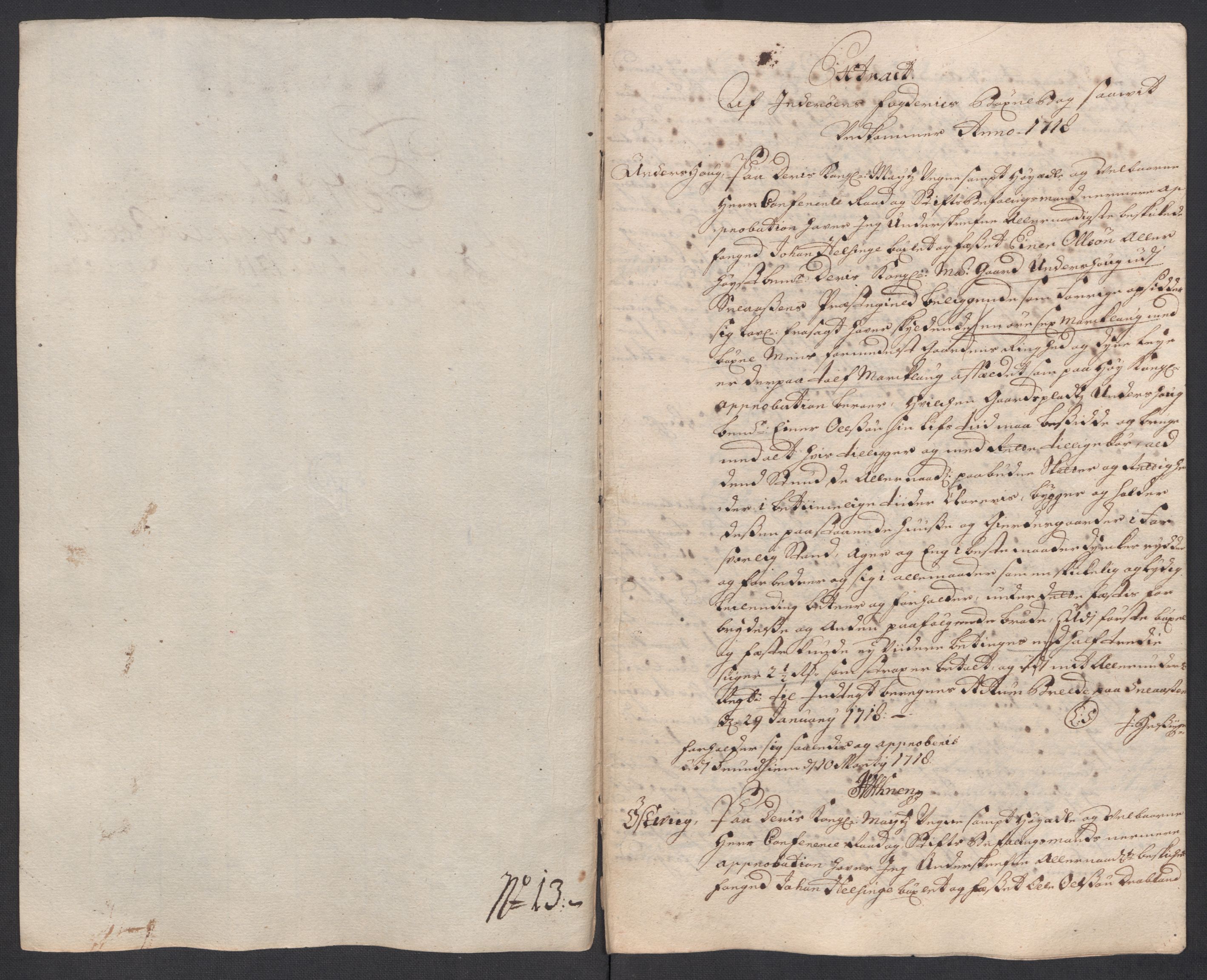 Rentekammeret inntil 1814, Reviderte regnskaper, Fogderegnskap, RA/EA-4092/R63/L4326: Fogderegnskap Inderøy, 1718, s. 209