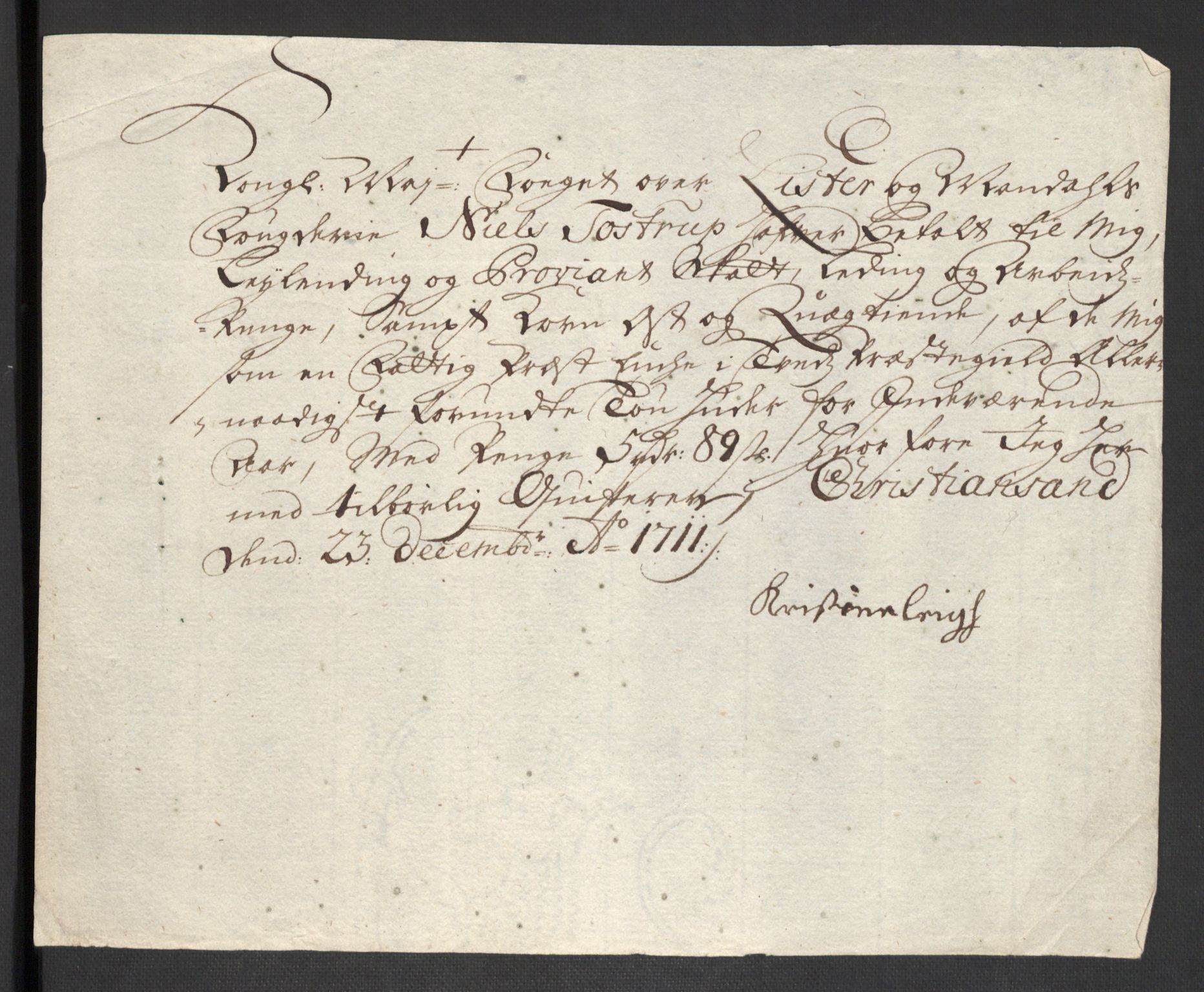 Rentekammeret inntil 1814, Reviderte regnskaper, Fogderegnskap, AV/RA-EA-4092/R43/L2554: Fogderegnskap Lista og Mandal, 1711, s. 206