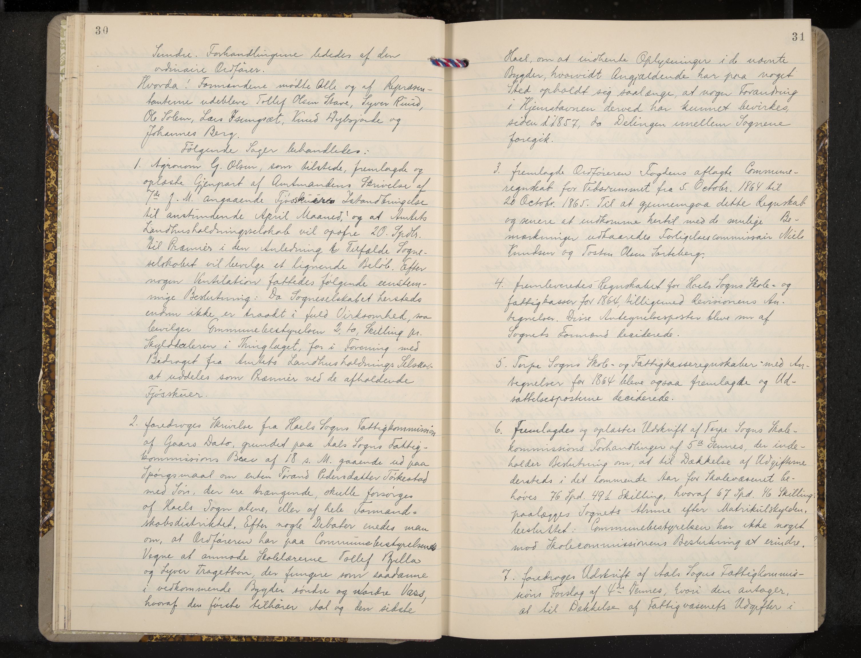 Ål formannskap og sentraladministrasjon, IKAK/0619021/A/Aa/L0003: Utskrift av møtebok, 1864-1880, s. 30-31