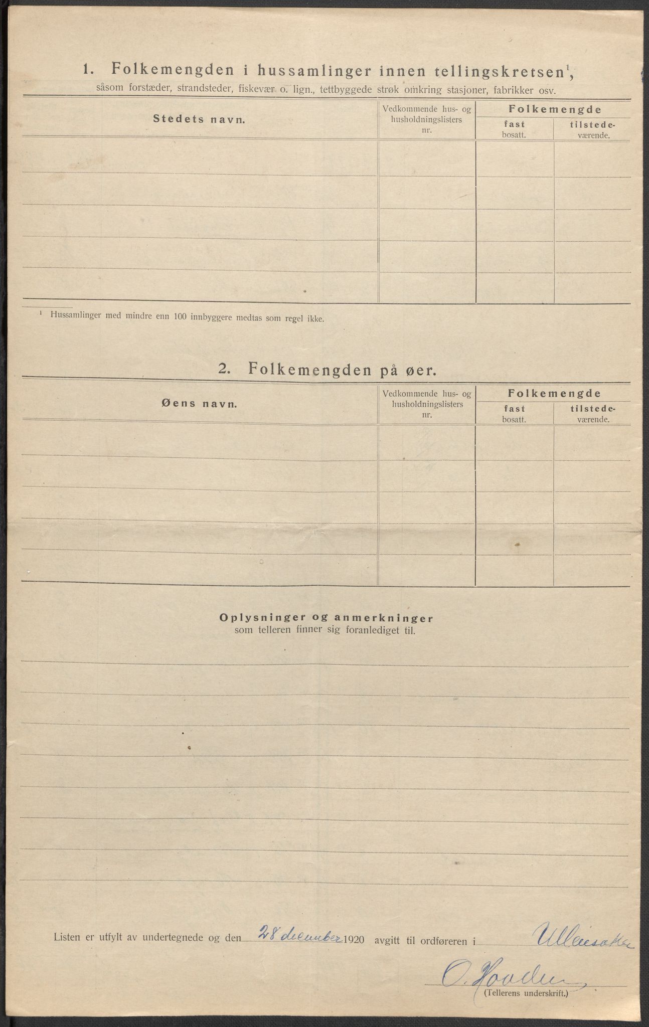 SAO, Folketelling 1920 for 0235 Ullensaker herred, 1920, s. 33