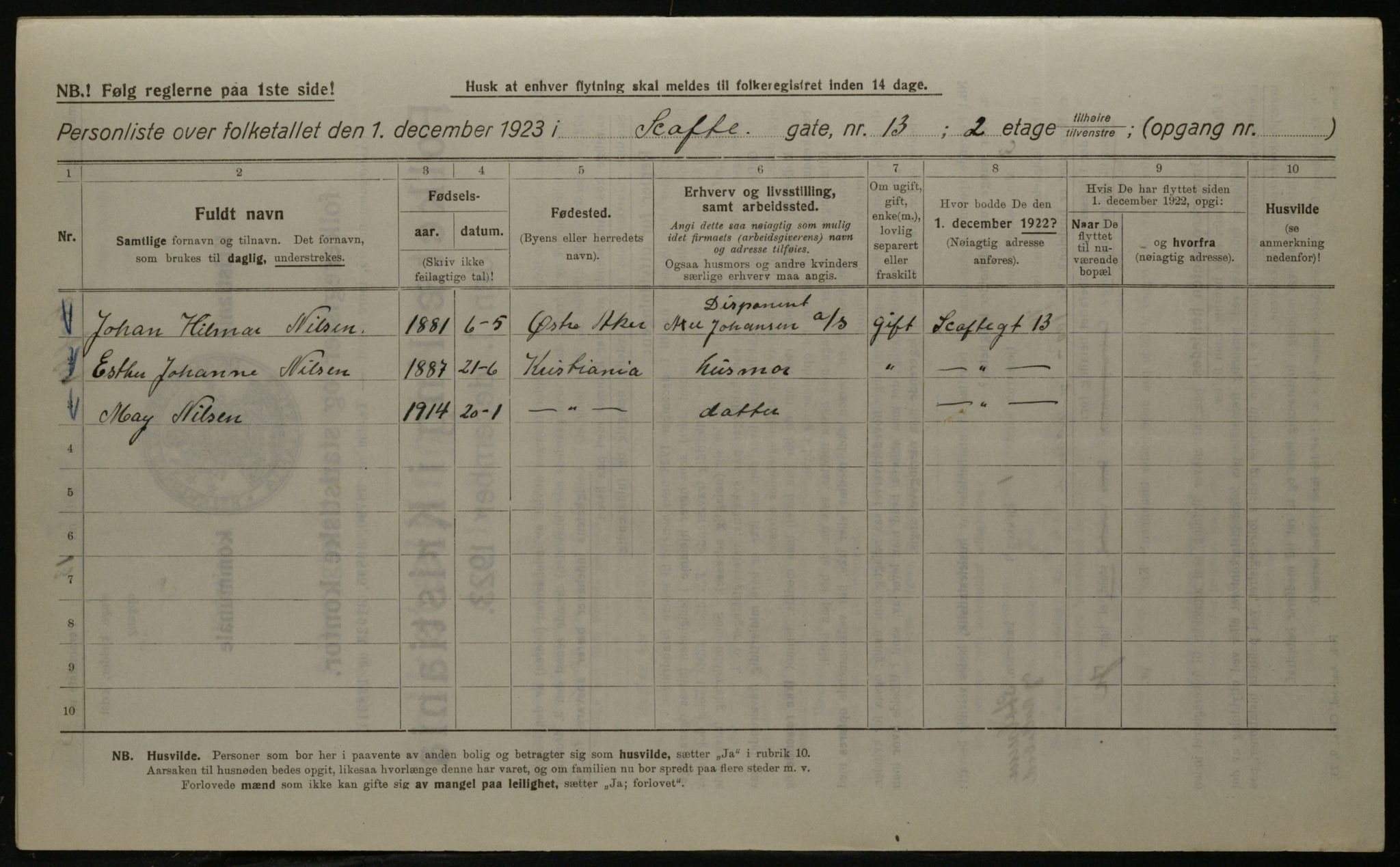 OBA, Kommunal folketelling 1.12.1923 for Kristiania, 1923, s. 99224