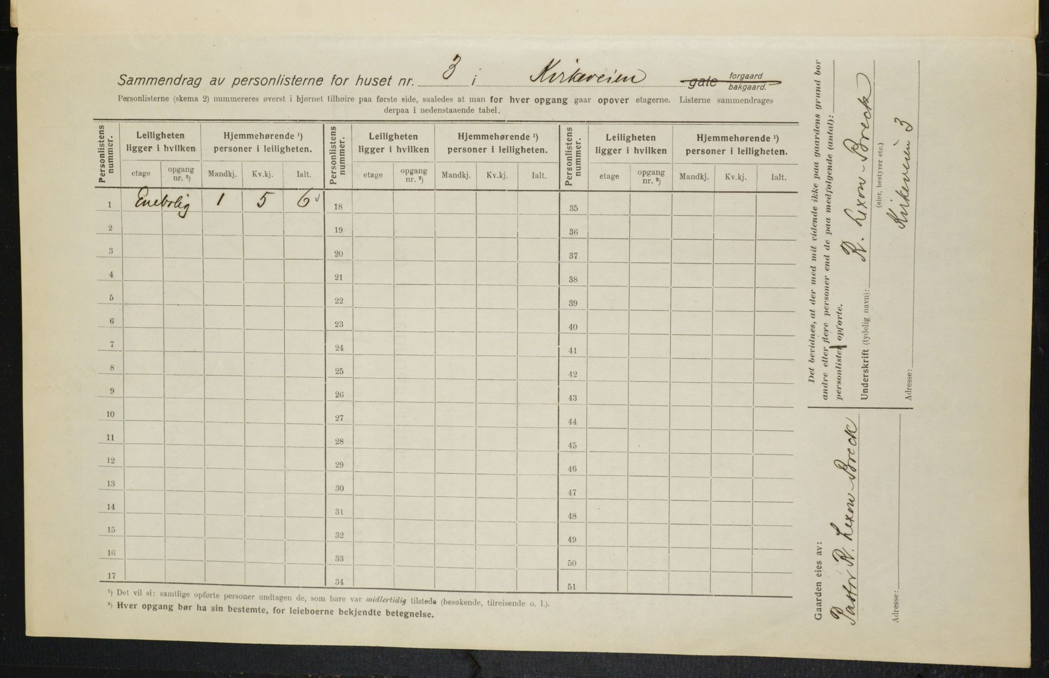 OBA, Kommunal folketelling 1.2.1916 for Kristiania, 1916, s. 51936