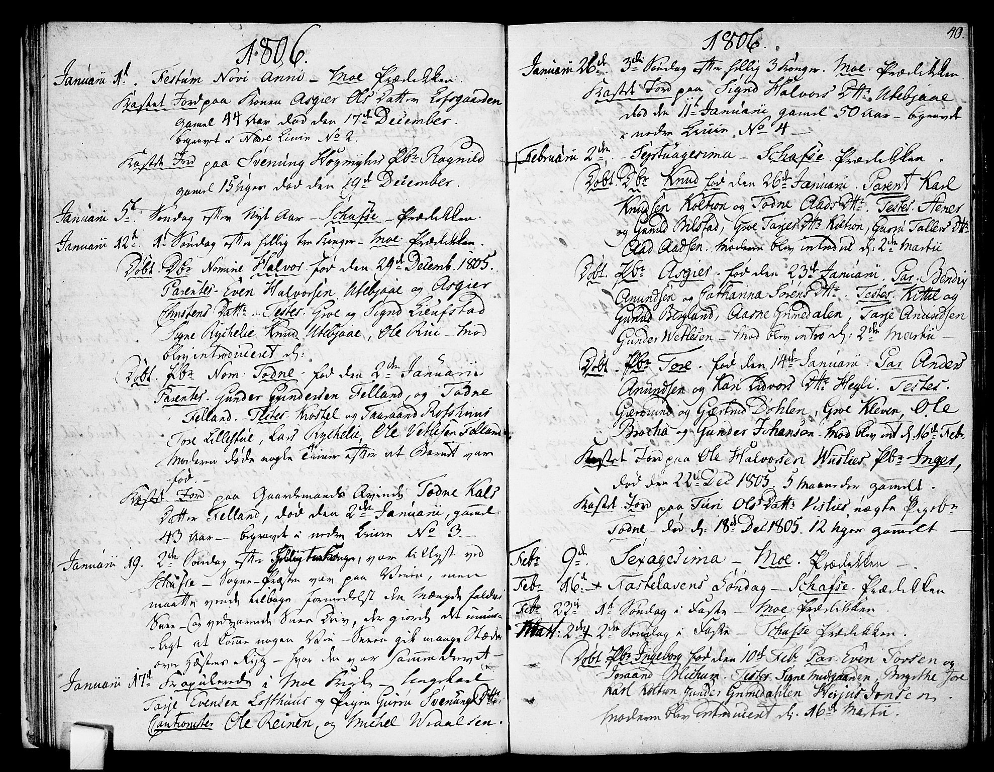 Mo kirkebøker, AV/SAKO-A-286/F/Fa/L0003: Ministerialbok nr. I 3, 1800-1814, s. 40