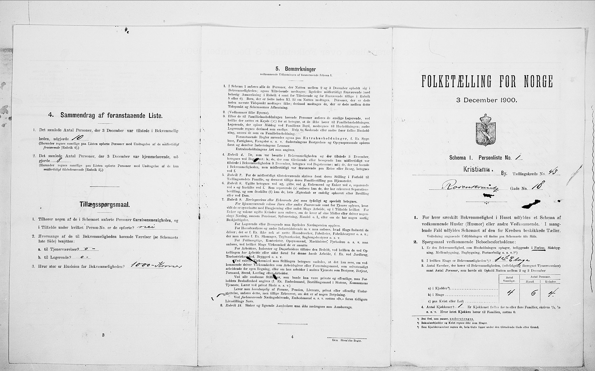 SAO, Folketelling 1900 for 0301 Kristiania kjøpstad, 1900, s. 75583