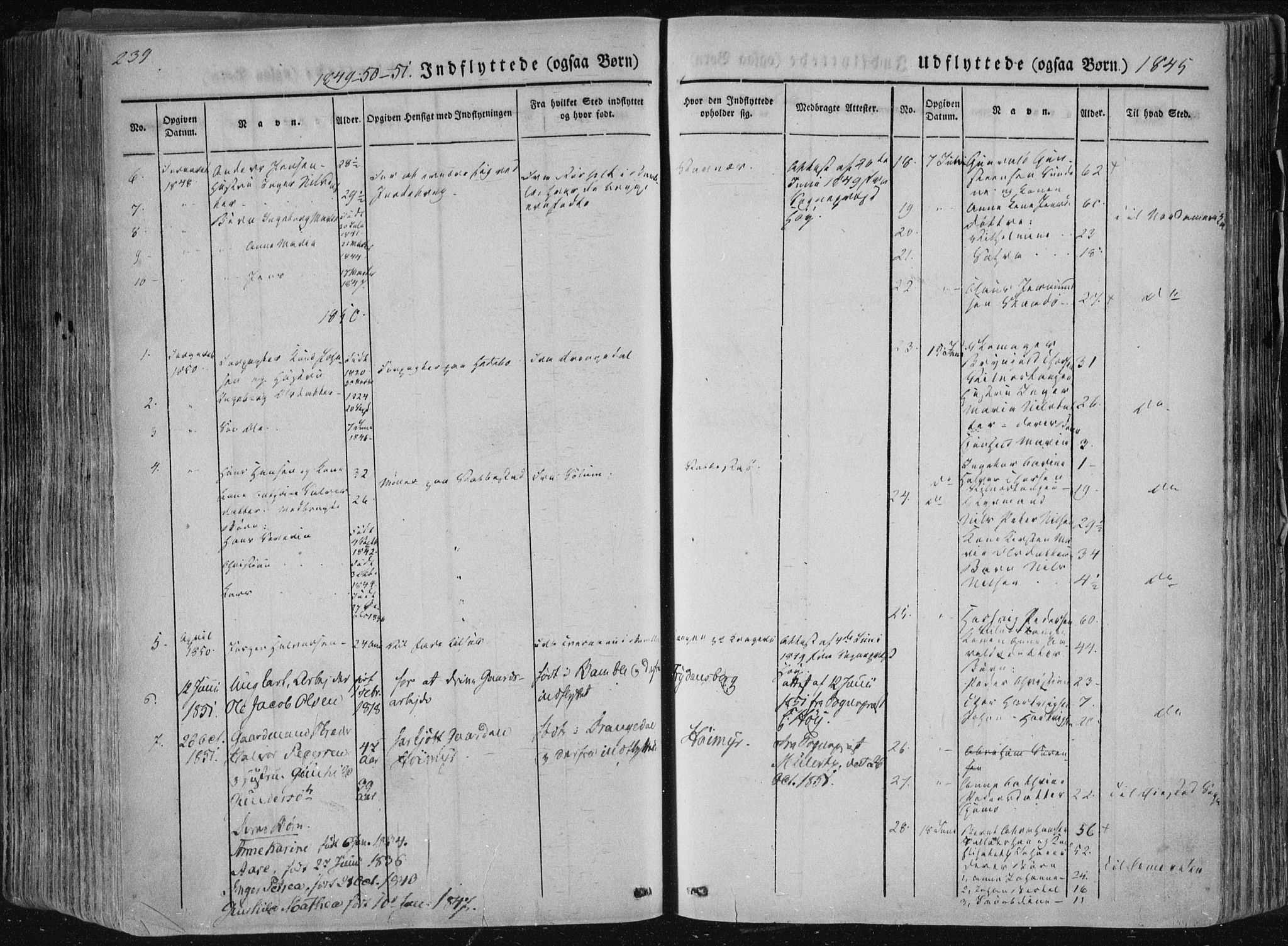Sannidal kirkebøker, AV/SAKO-A-296/F/Fa/L0007: Ministerialbok nr. 7, 1831-1854, s. 239