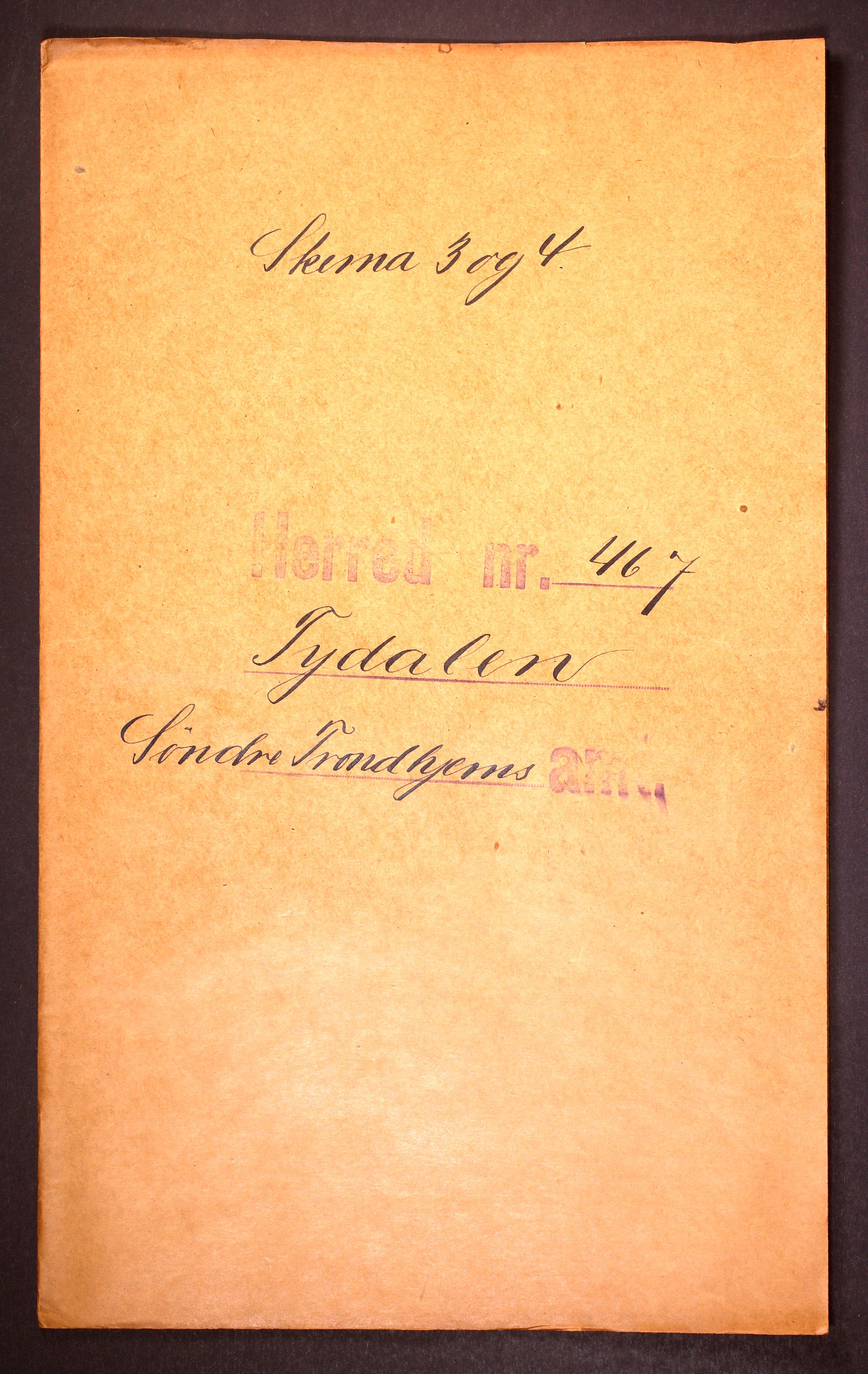 RA, Folketelling 1910 for 1665 Tydal herred, 1910, s. 1