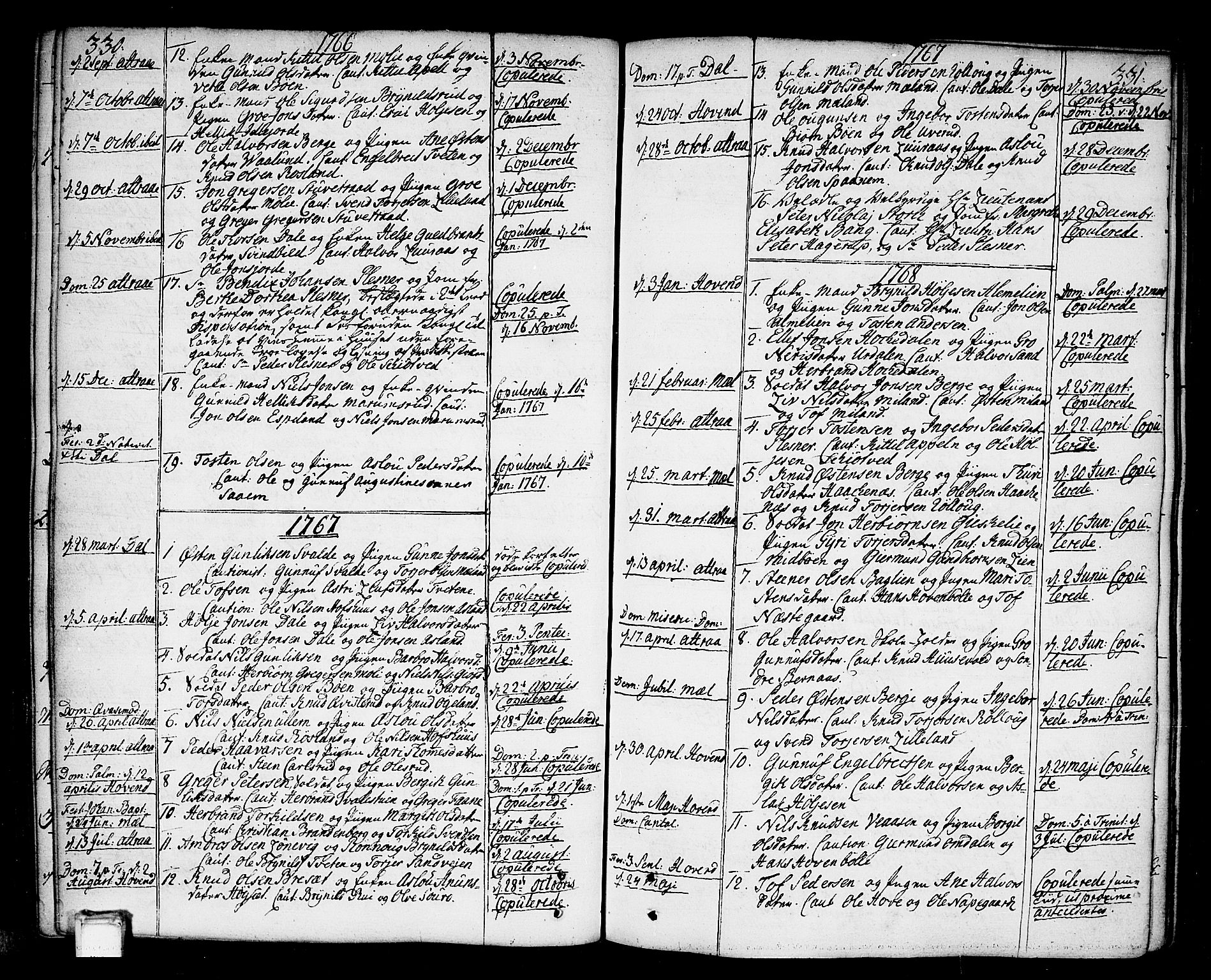 Tinn kirkebøker, AV/SAKO-A-308/F/Fa/L0002: Ministerialbok nr. I 2, 1757-1810, s. 330-331