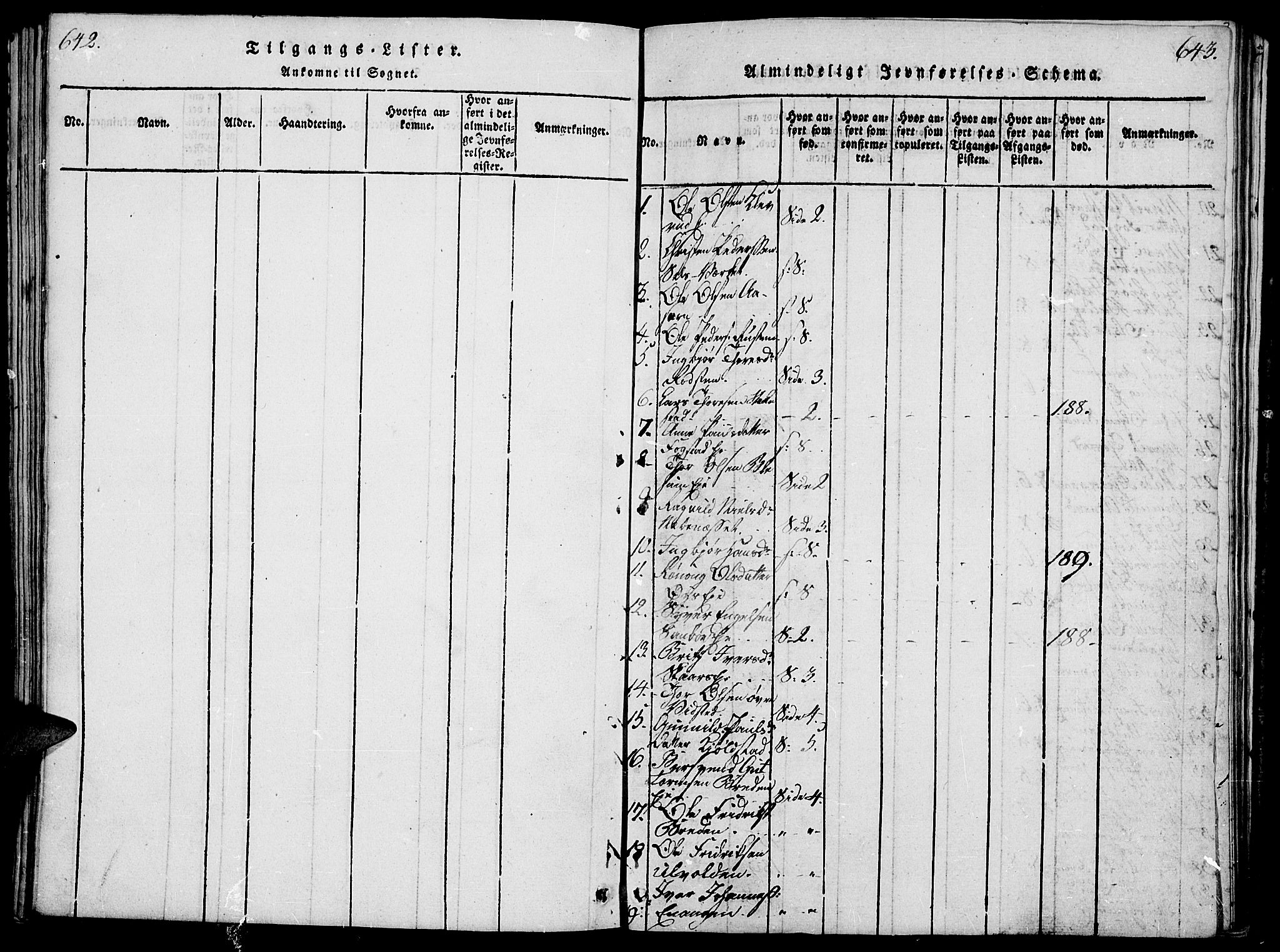 Vågå prestekontor, AV/SAH-PREST-076/H/Ha/Haa/L0003: Ministerialbok nr. 3, 1815-1827, s. 642-643