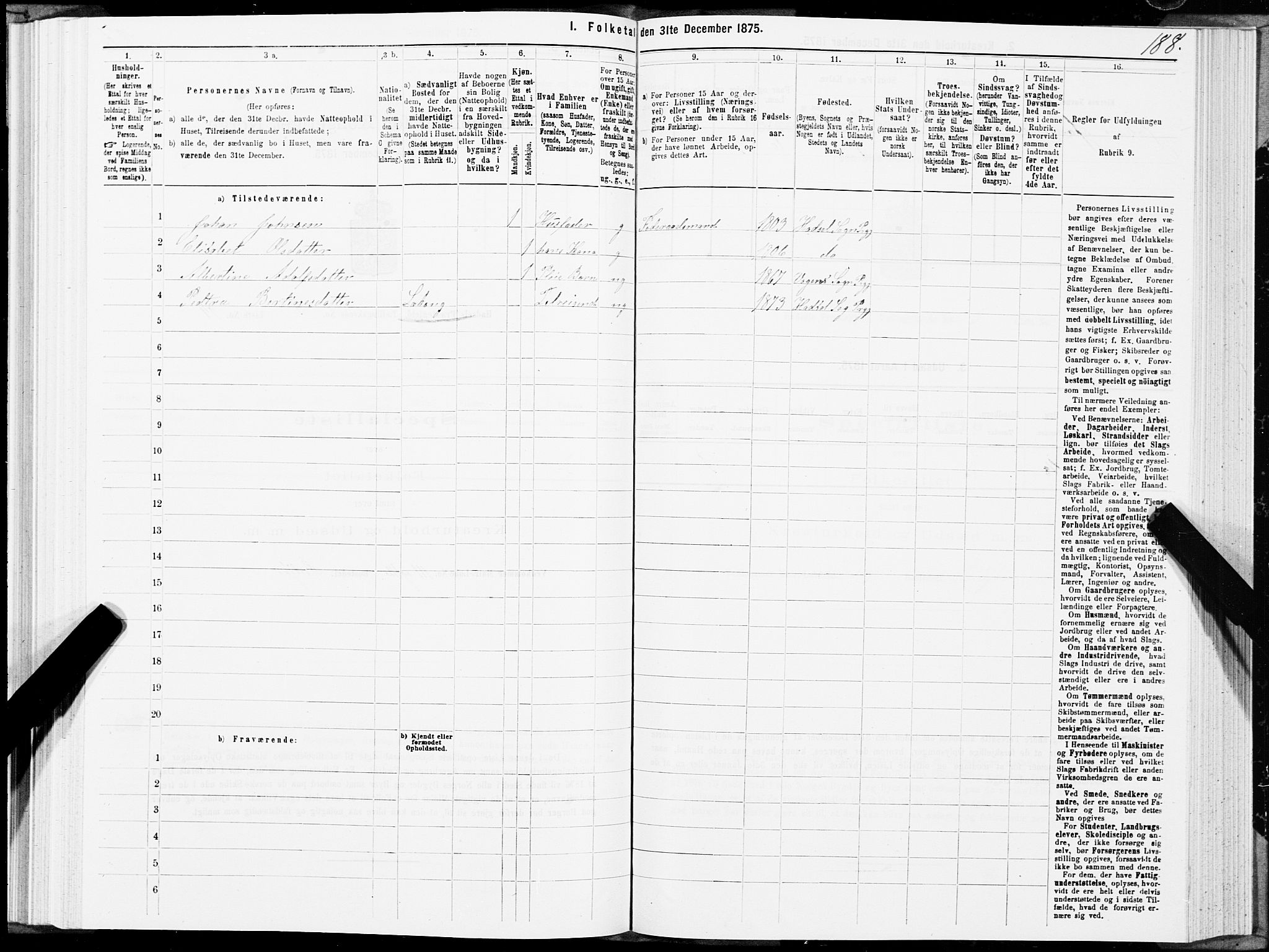 SAT, Folketelling 1875 for 1866P Hadsel prestegjeld, 1875, s. 3188