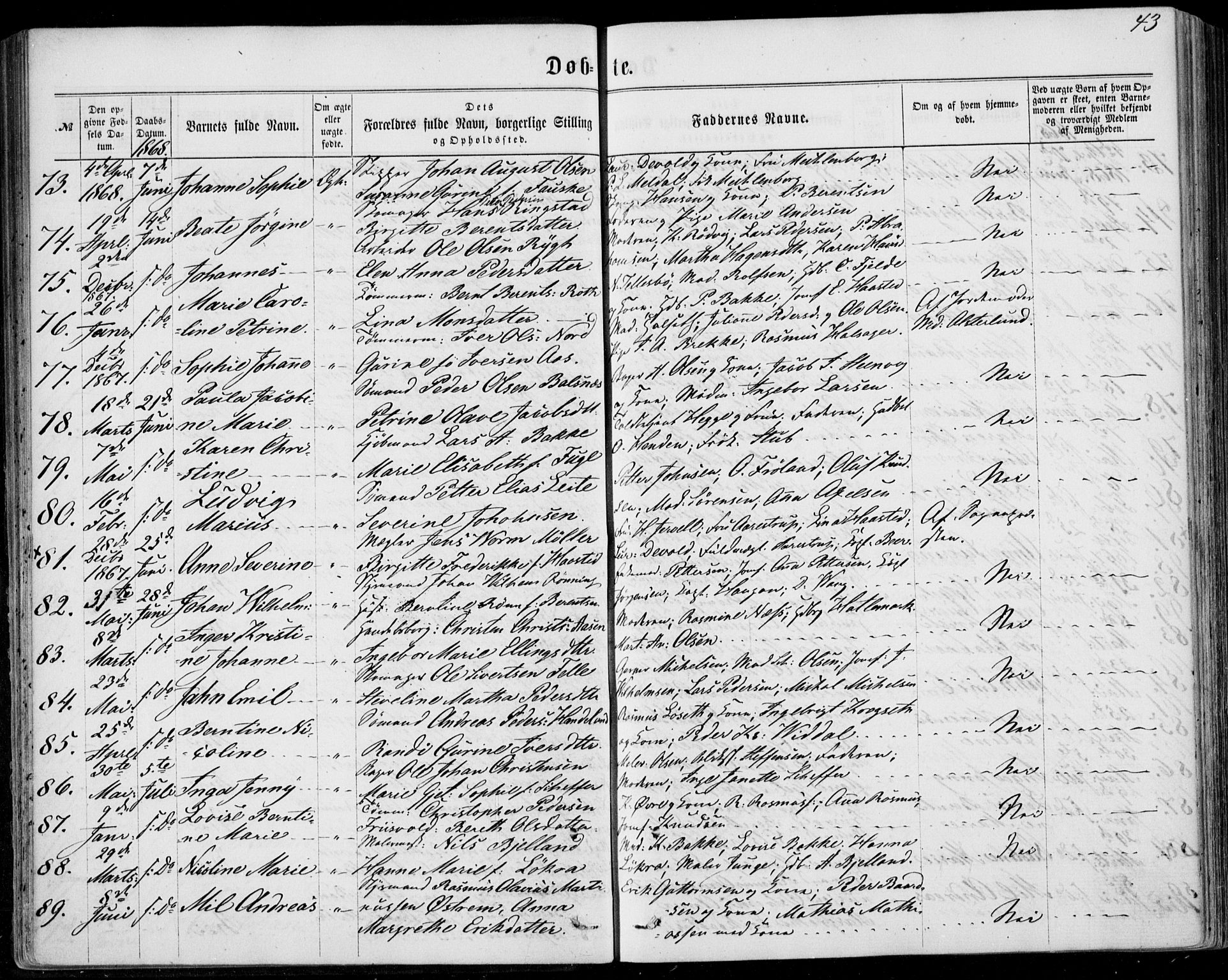 Ministerialprotokoller, klokkerbøker og fødselsregistre - Møre og Romsdal, AV/SAT-A-1454/529/L0452: Ministerialbok nr. 529A02, 1864-1871, s. 43