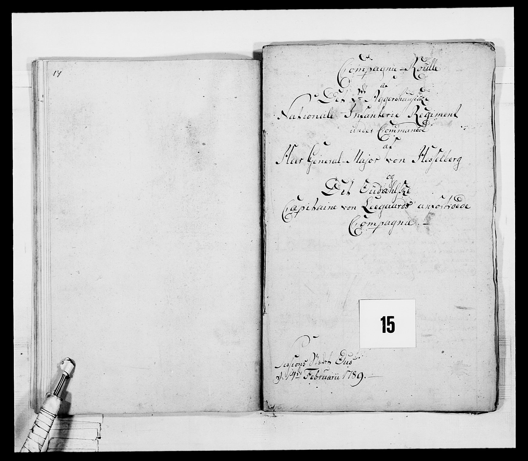 Generalitets- og kommissariatskollegiet, Det kongelige norske kommissariatskollegium, AV/RA-EA-5420/E/Eh/L0045: 2. Akershusiske nasjonale infanteriregiment, 1789, s. 407