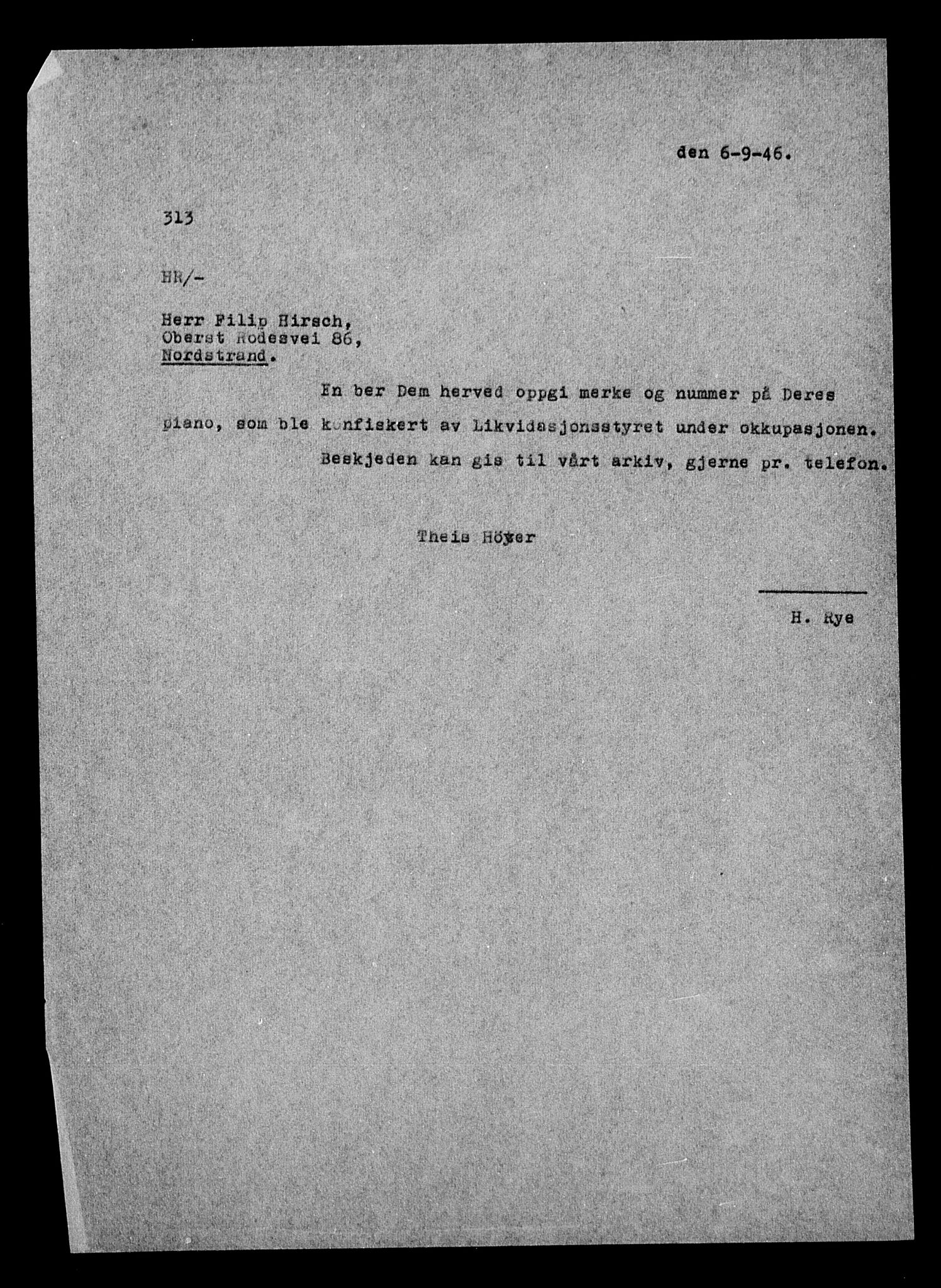 Justisdepartementet, Tilbakeføringskontoret for inndratte formuer, AV/RA-S-1564/H/Hc/Hcc/L0943: --, 1945-1947, s. 431