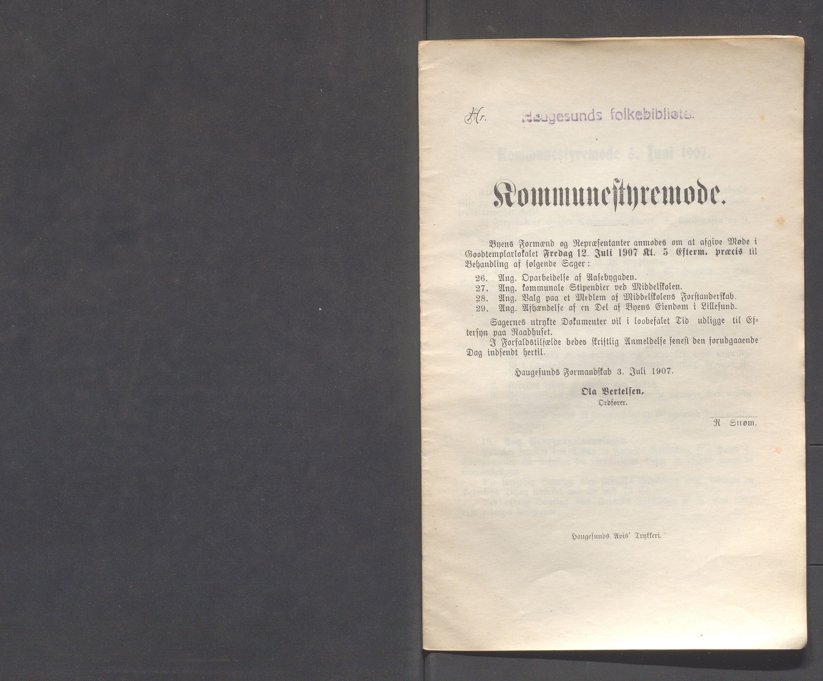 Haugesund kommune - Formannskapet og Bystyret, IKAR/A-740/A/Abb/L0001: Bystyreforhandlinger, 1889-1907, s. 934