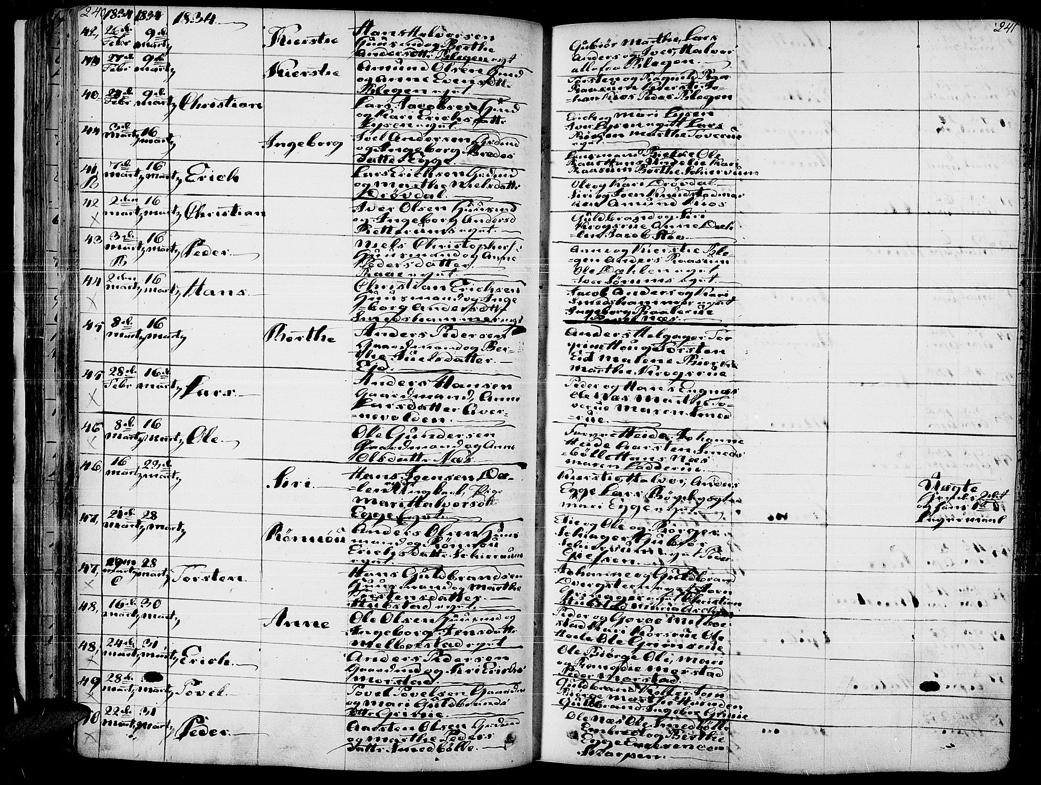 Gran prestekontor, AV/SAH-PREST-112/H/Ha/Haa/L0010: Ministerialbok nr. 10, 1824-1842, s. 240-241