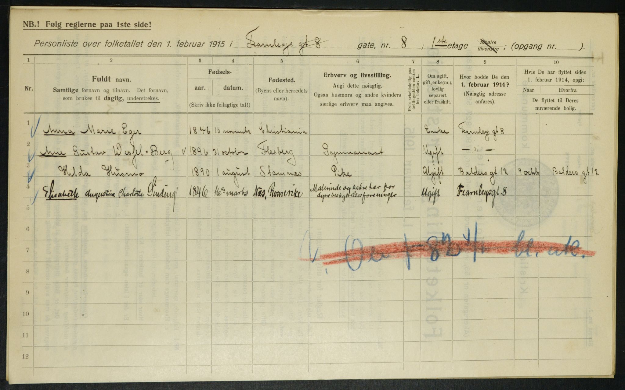 OBA, Kommunal folketelling 1.2.1915 for Kristiania, 1915, s. 23522